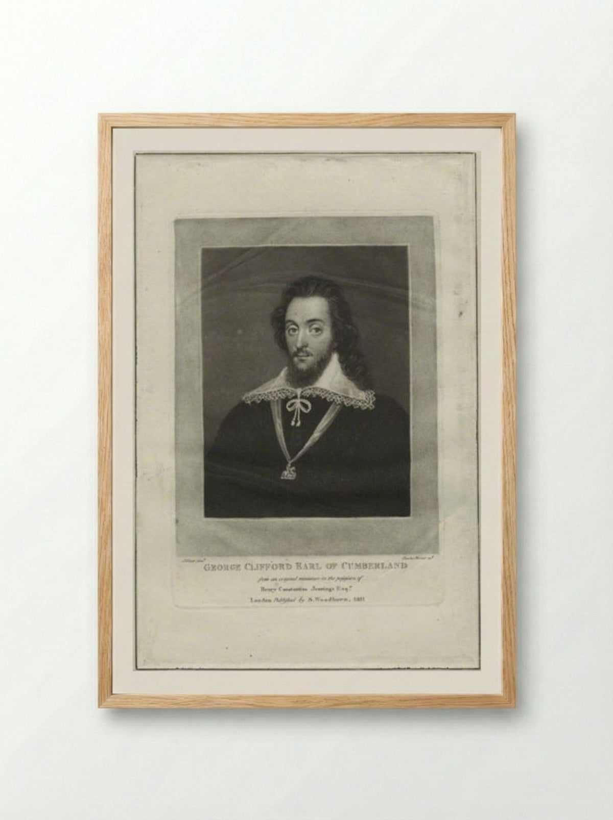 George Clifford, 3rd Earl of Cumberland - Charles Turner - Framed Print Wood
