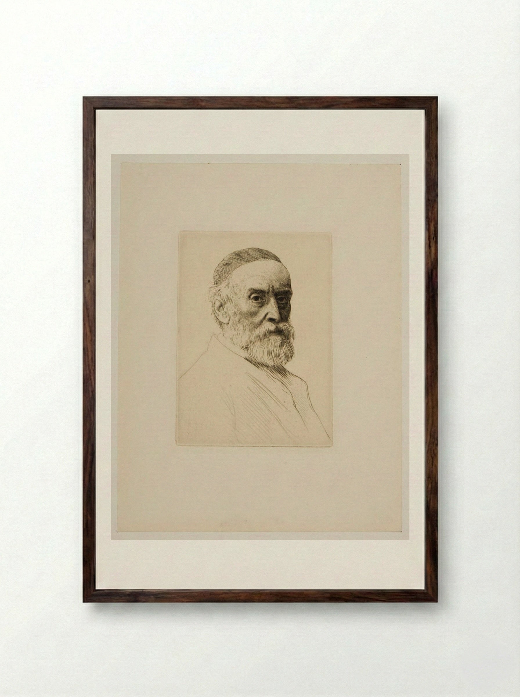 George Frederick Watts - Alphonse Legros - Framed Print Dark Wood