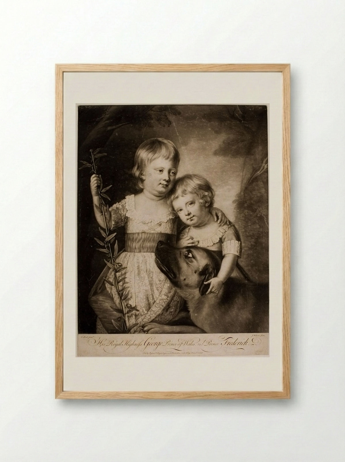 George, Prince of Wales, and Prince Frederick - James Watson - Framed Print Wood