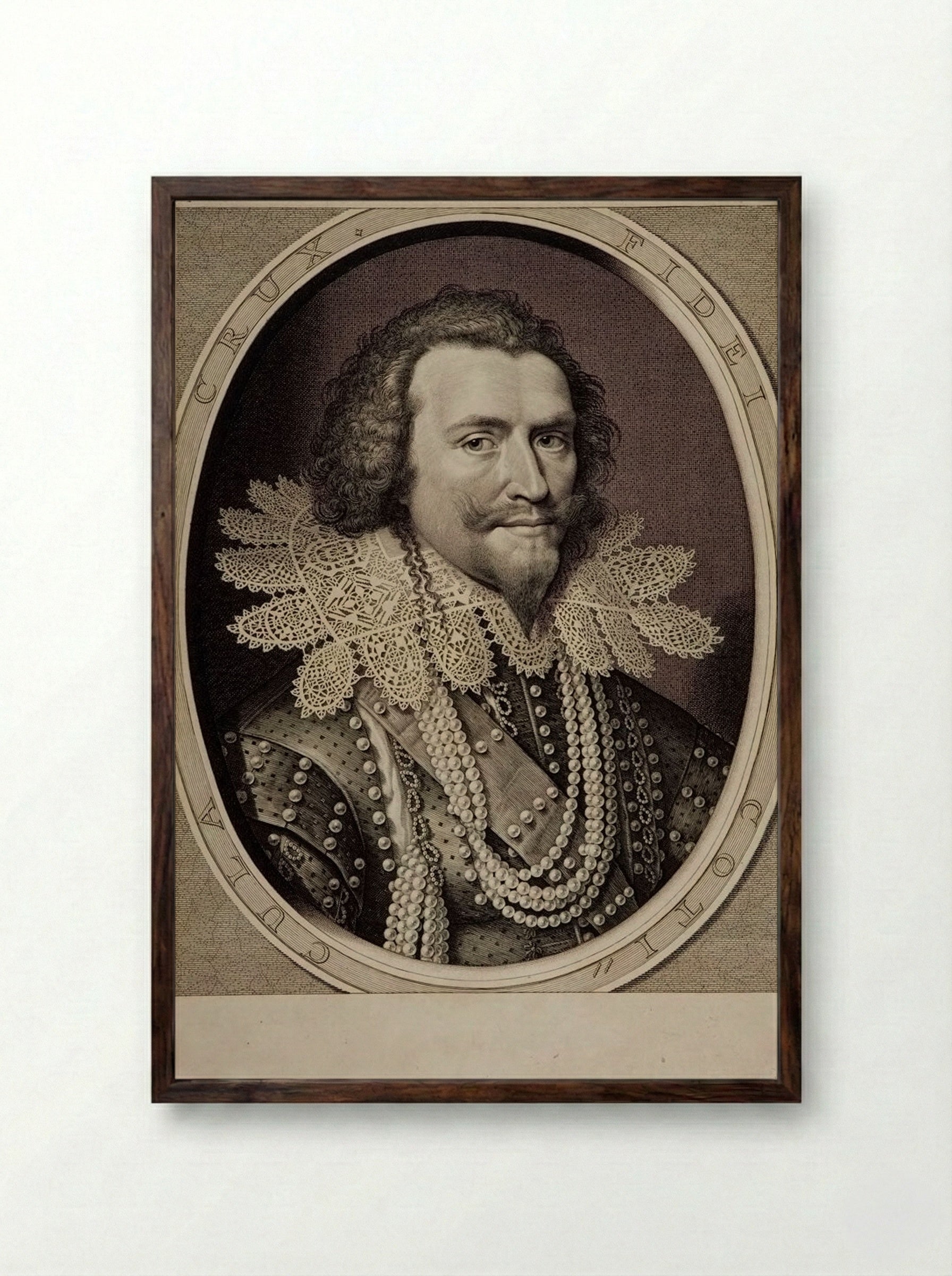 George Villiers, 1st Duke of Buckingham - Willem Jacobszoon Delff - Framed Print Dark Wood