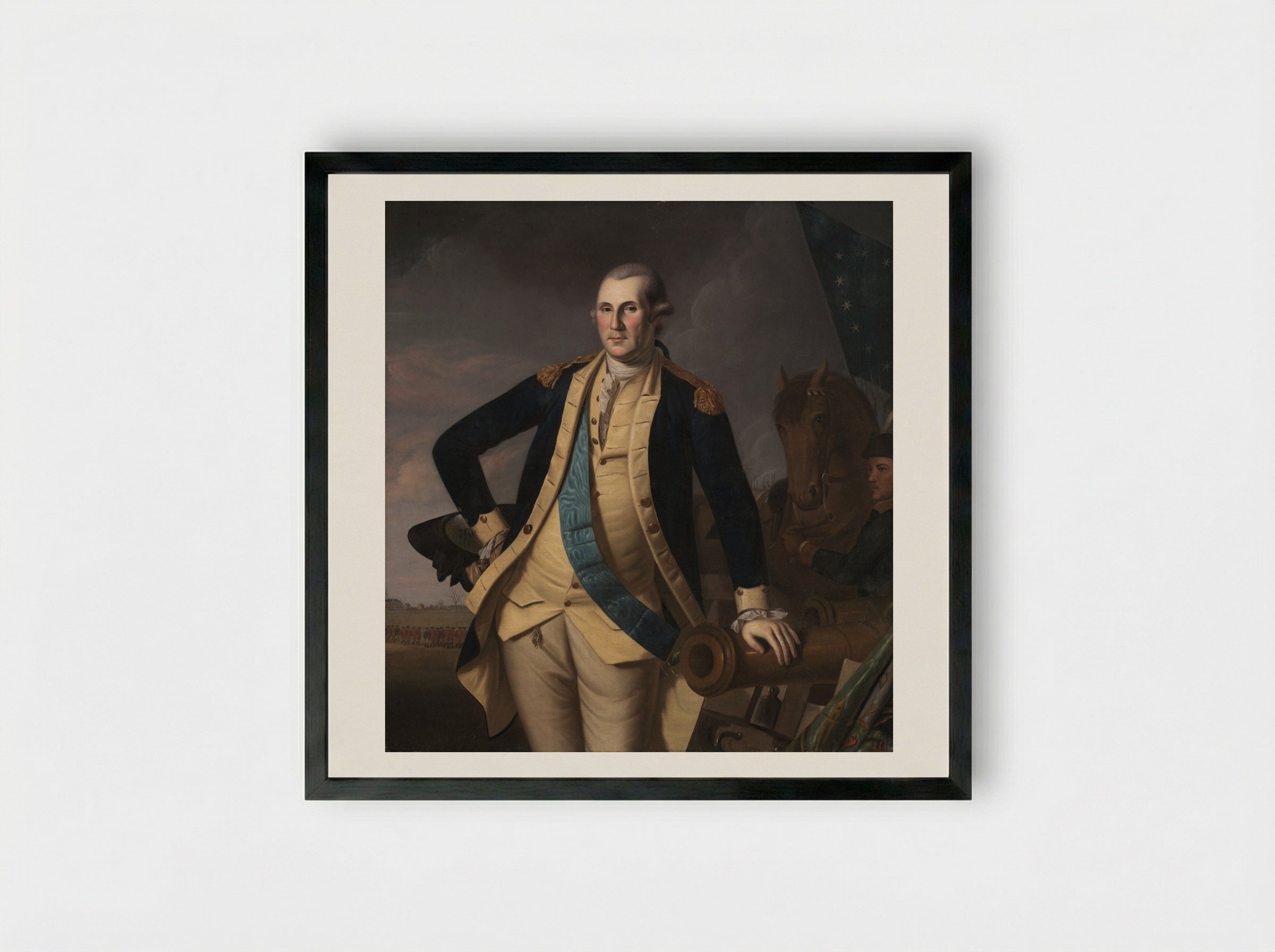 George Washington at Princeton - Charles Willson Peale - Framed Print Black