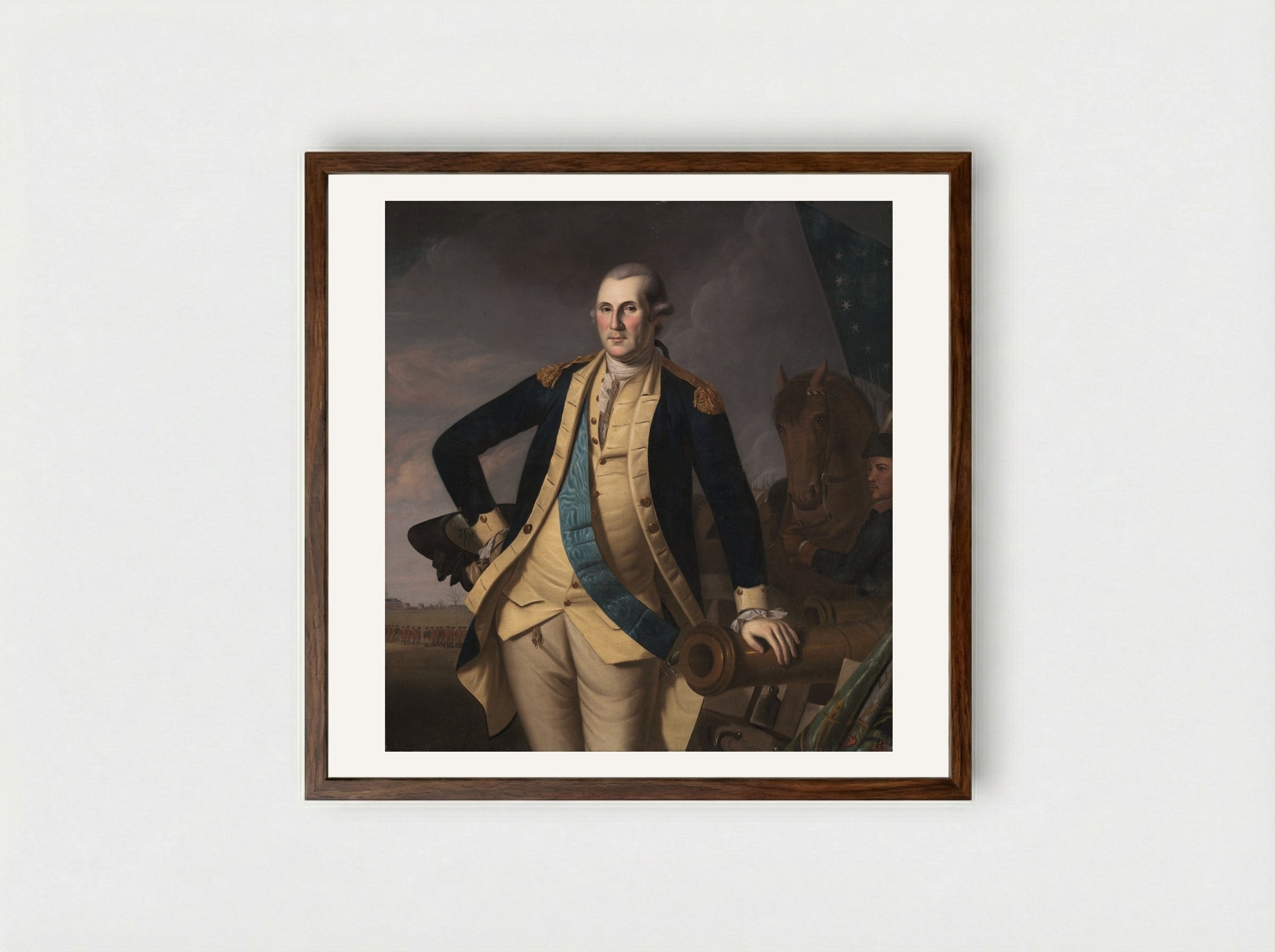 George Washington at Princeton - Charles Willson Peale - Framed Print Dark Wood