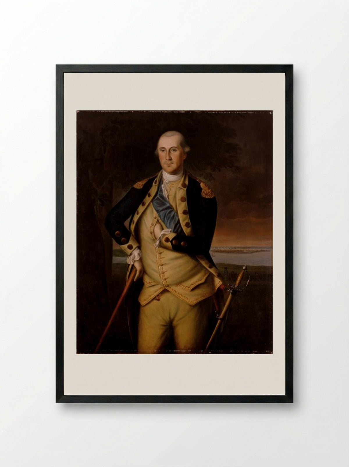 George Washington - Charles Willson Peale - Framed Print Black