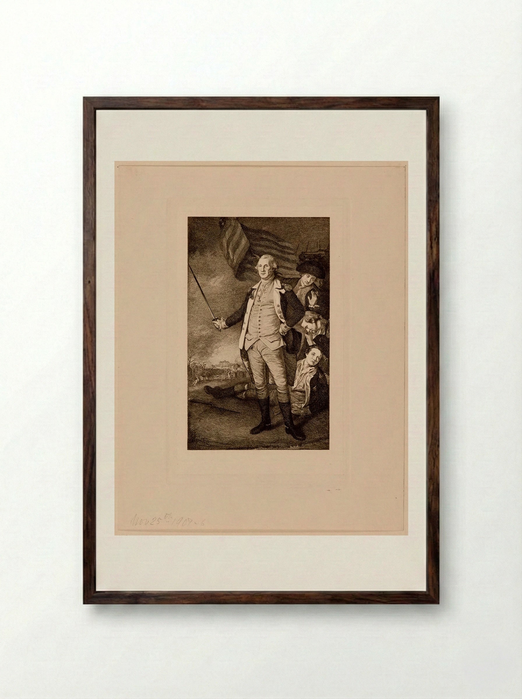 George Washington - Sidney L. Smith - Framed Print Dark Wood