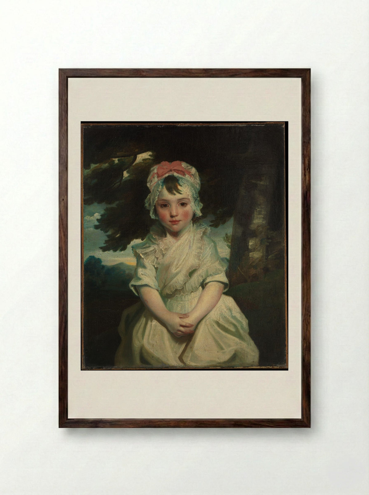 Georgiana Augusta Frederica Elliott - Sir Joshua Reynolds - Framed Print Dark Wood