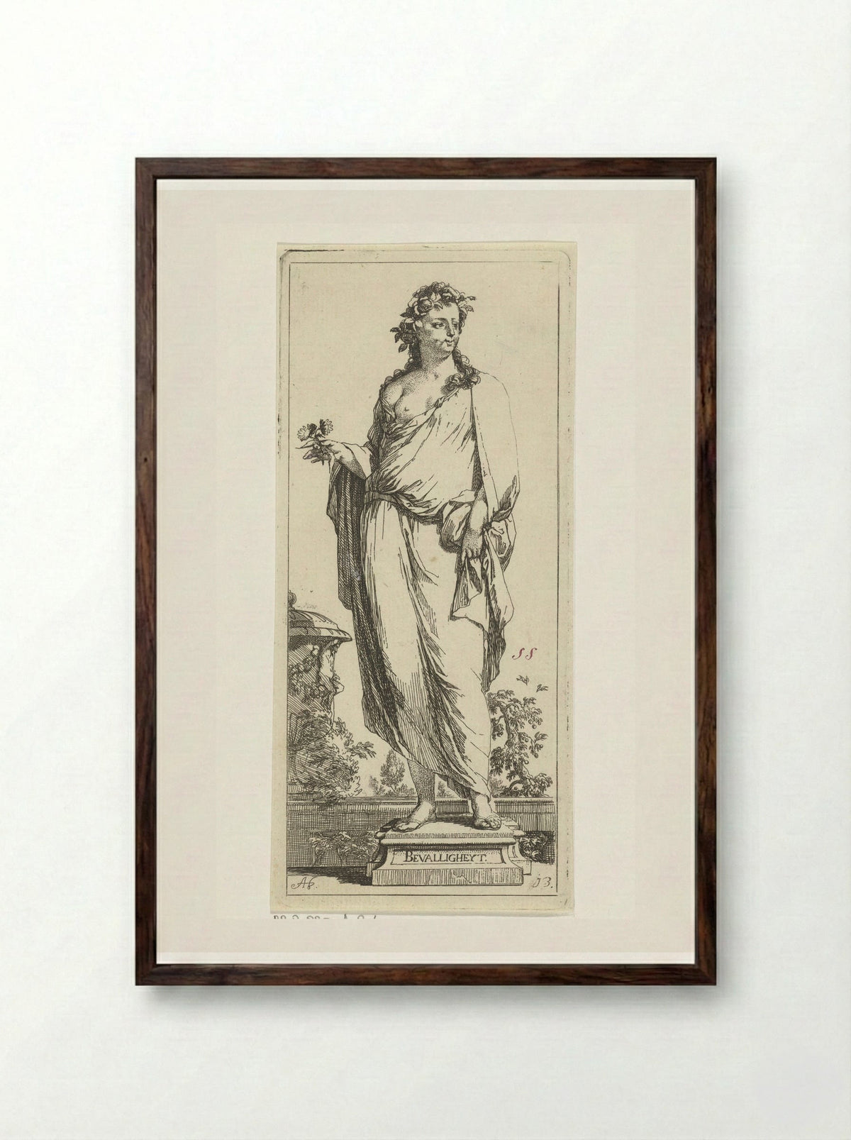 Gepersonifieerde Bevalligheid - Leonard Schenk - Framed Print Dark Wood