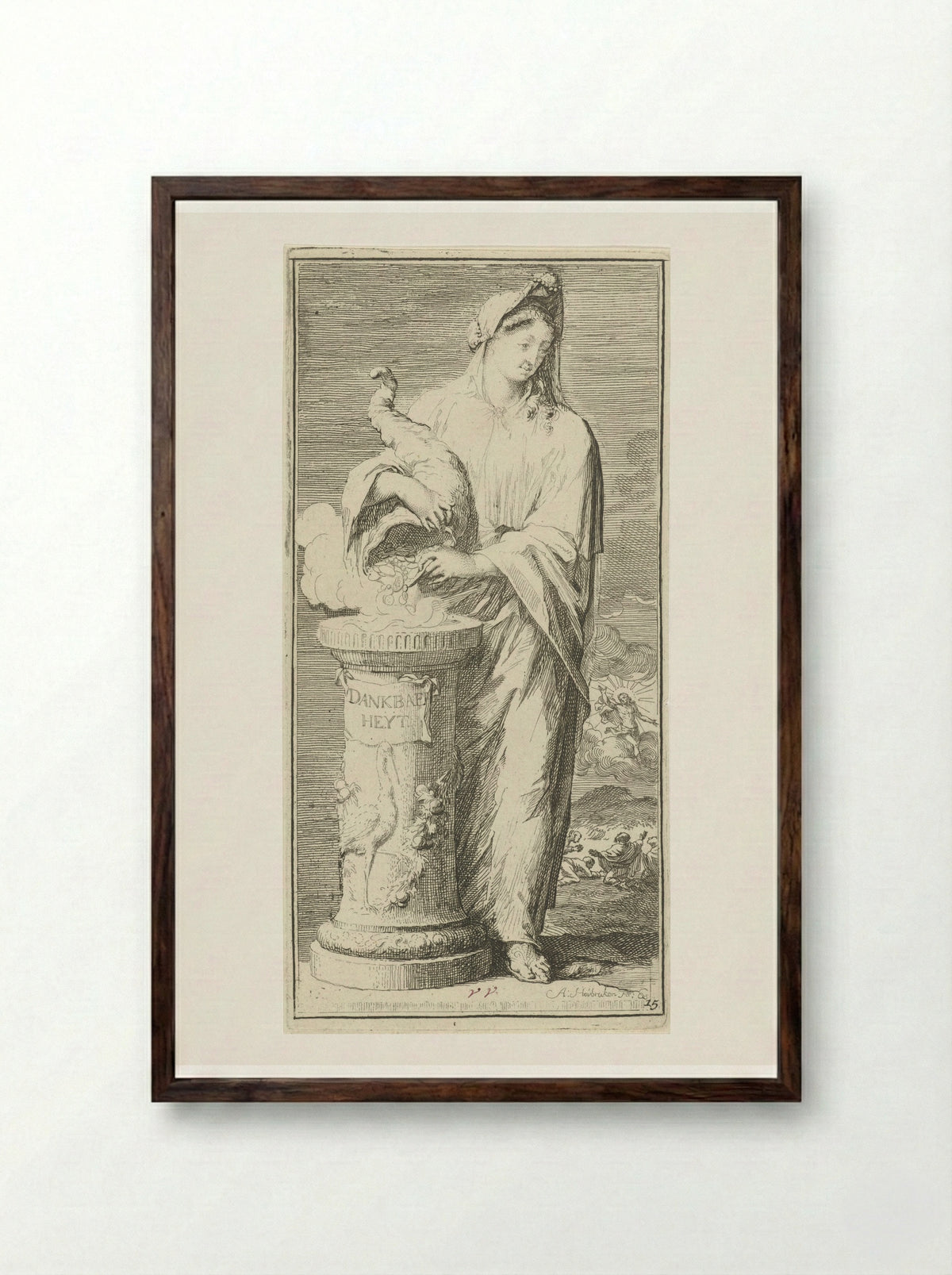 Gepersonifieerde Dankbaarheid - Leonard Schenk - Framed Print Dark Wood
