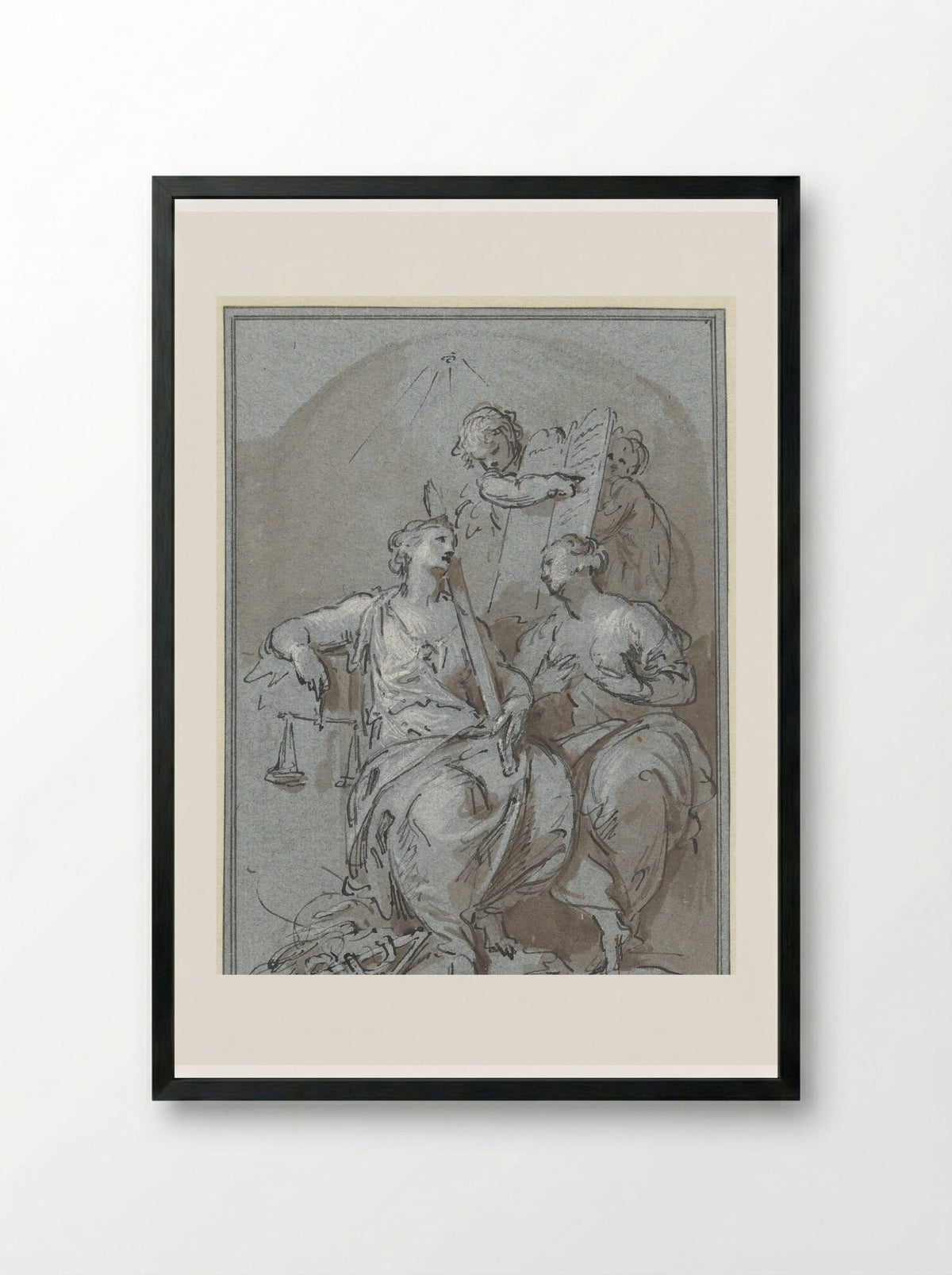 Gerechtigheid en Goedertierendheid - Jacob de Wit - Framed Print Black