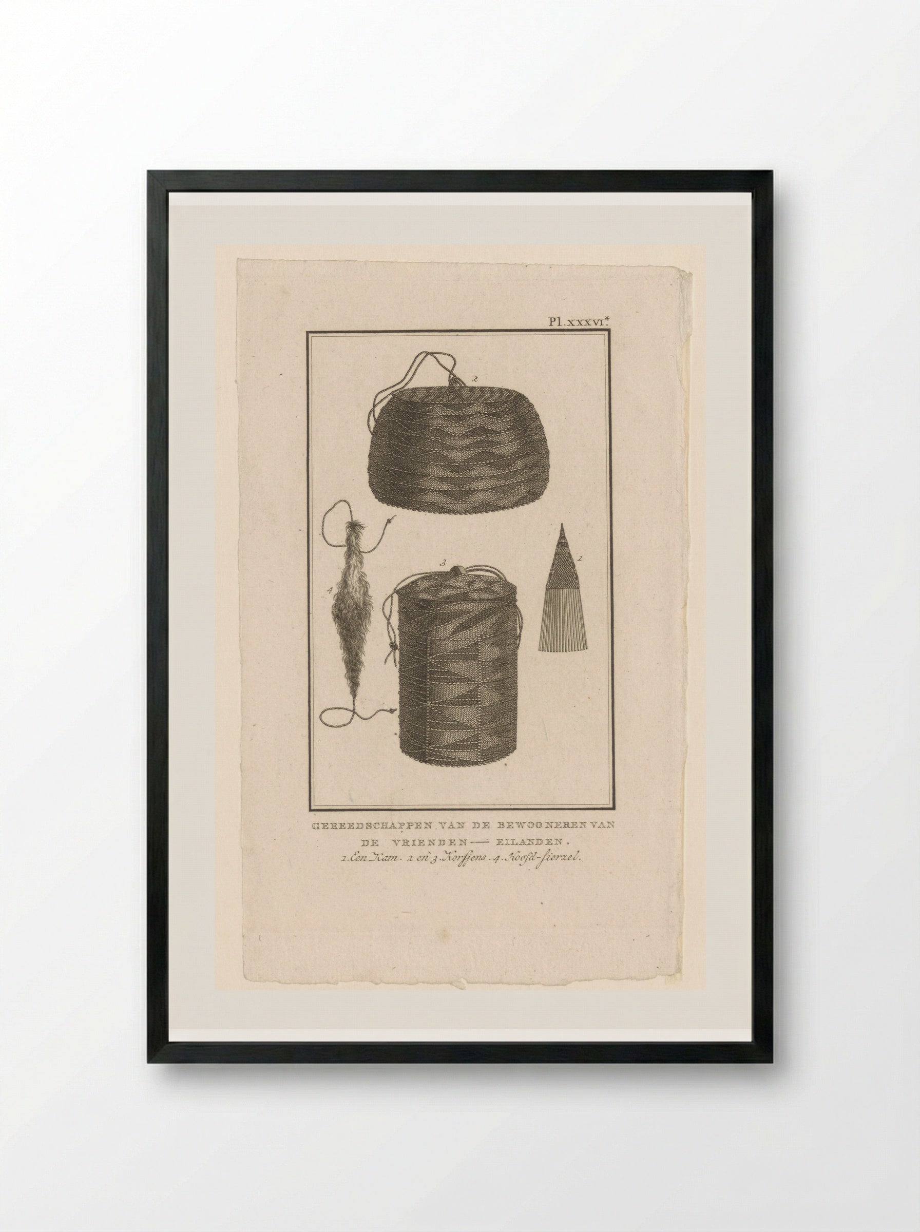 Gereedschappen van de bewoners van de Vrienden-Eilanden - Diverse vervaardigers - Framed Print Black