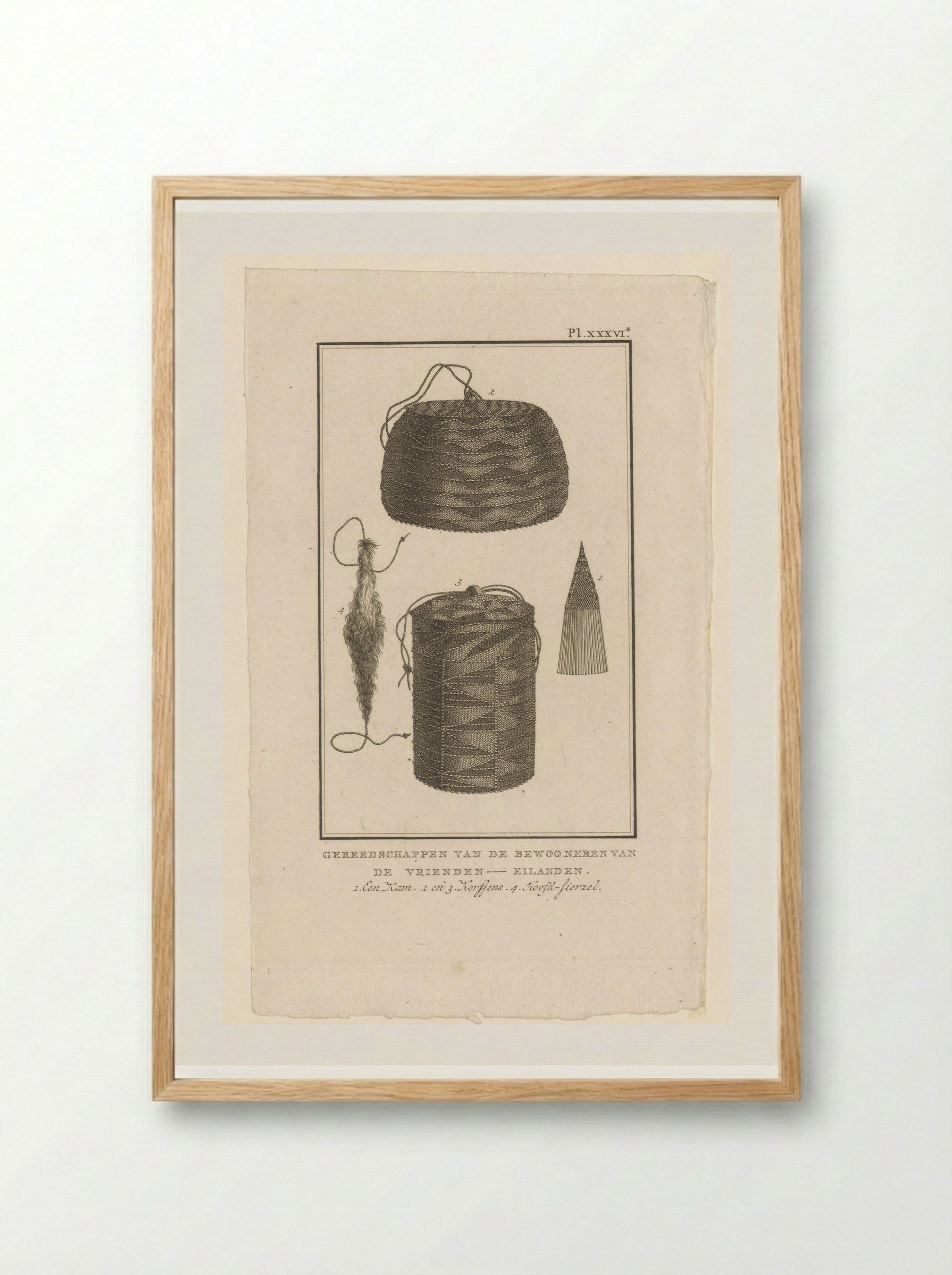 Gereedschappen van de bewoners van de Vrienden-Eilanden - Diverse vervaardigers - Framed Print Wood