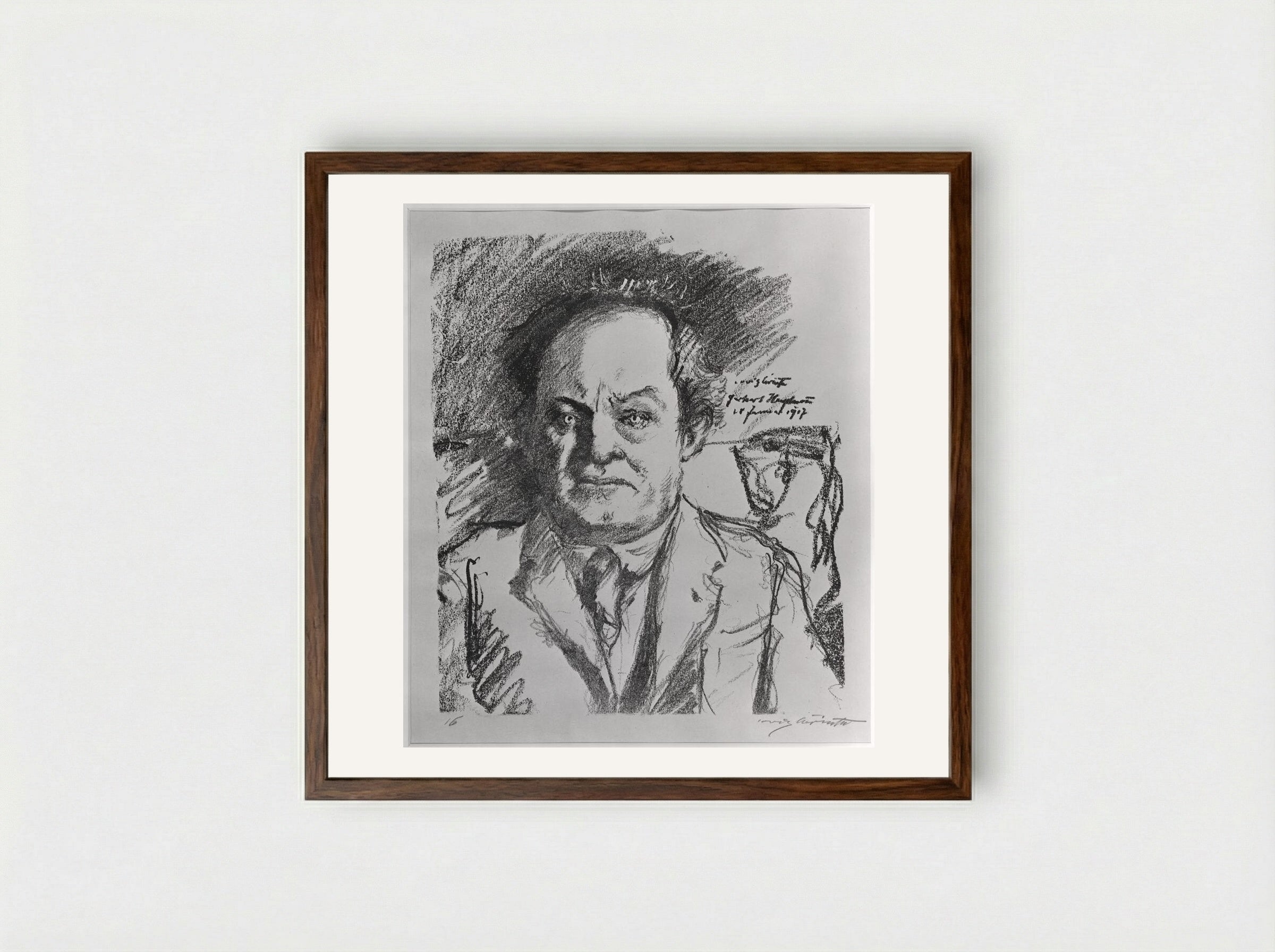 Gerhart Hauptmann - Lovis Corinth - Framed Print Dark Wood