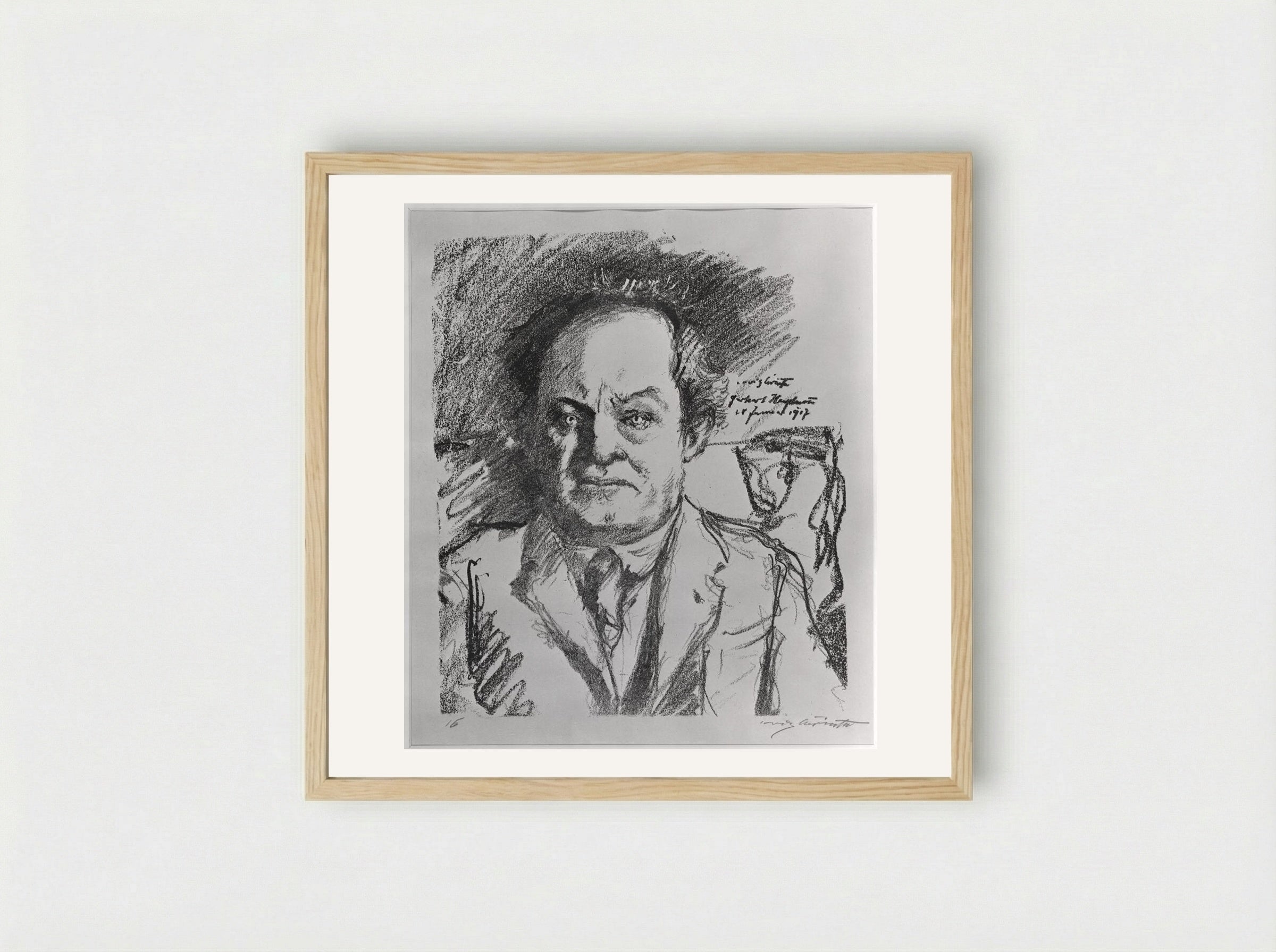 Gerhart Hauptmann - Lovis Corinth - Framed Print Wood