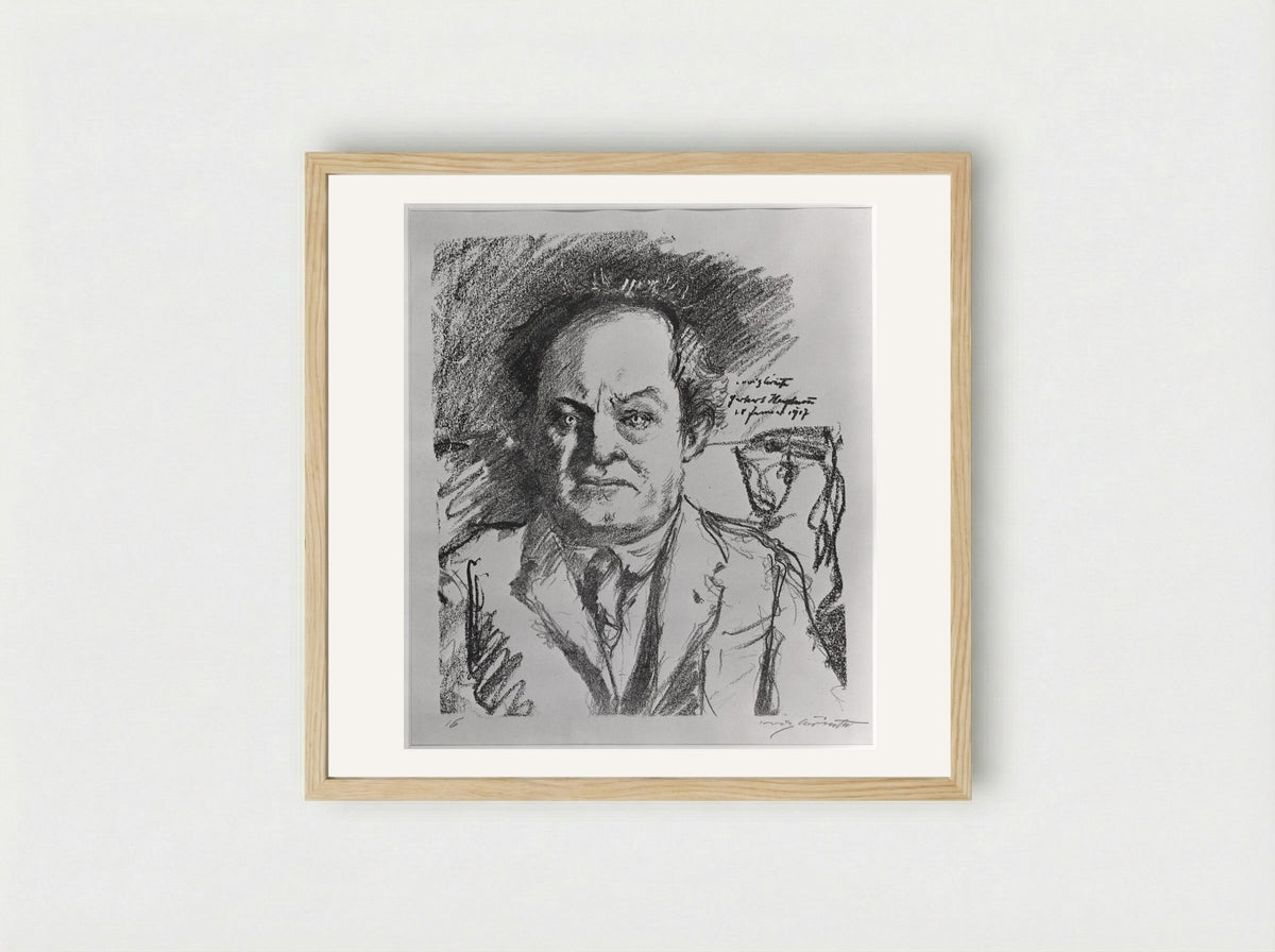 Gerhart Hauptmann - Lovis Corinth - Framed Print Wood