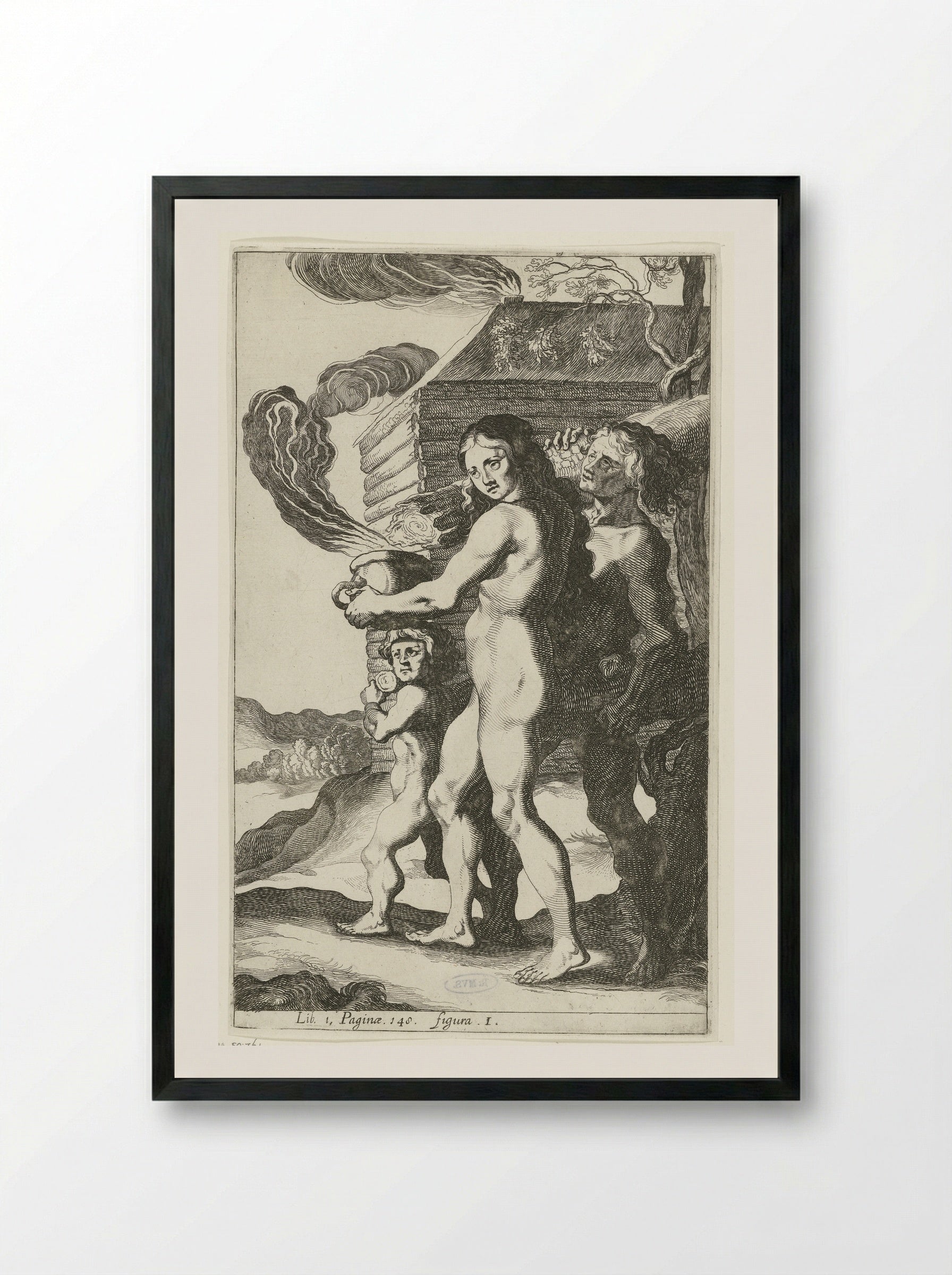 Germaans gezin (Germanic Family) - Simon Frisius - Framed Print Black