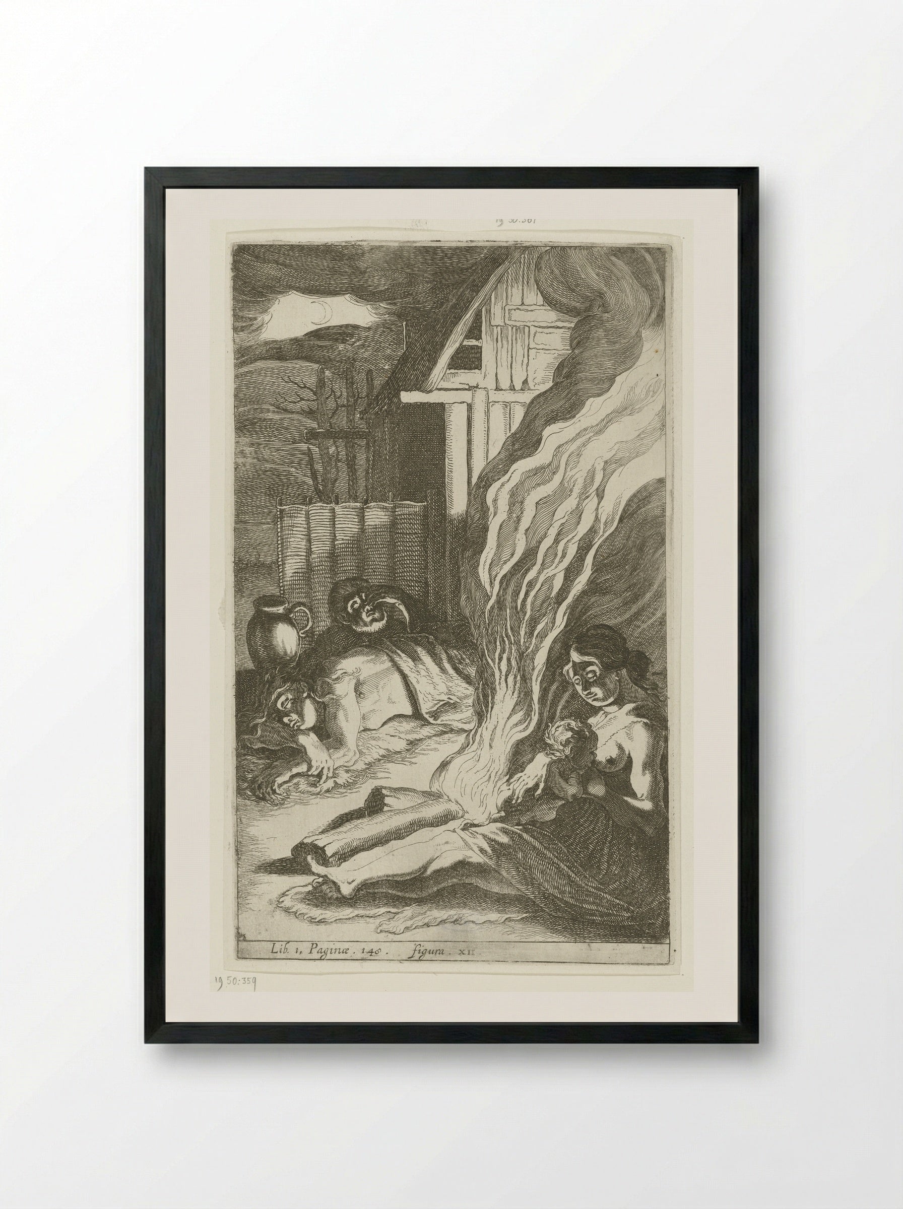 Germaans nachttafereel - Simon Frisius - Framed Print Black