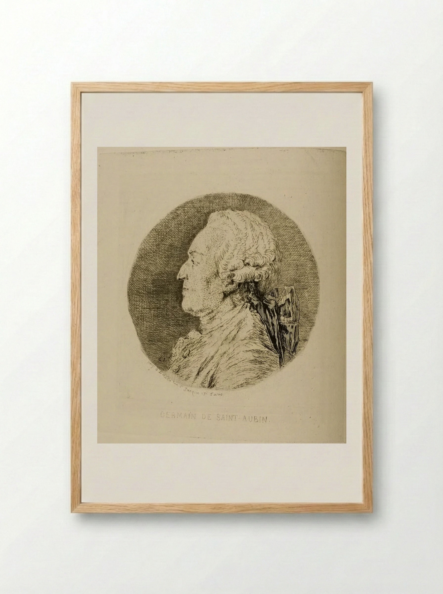 Germain de Saint-Aubin - Jules de Goncourt - Framed Print Wood