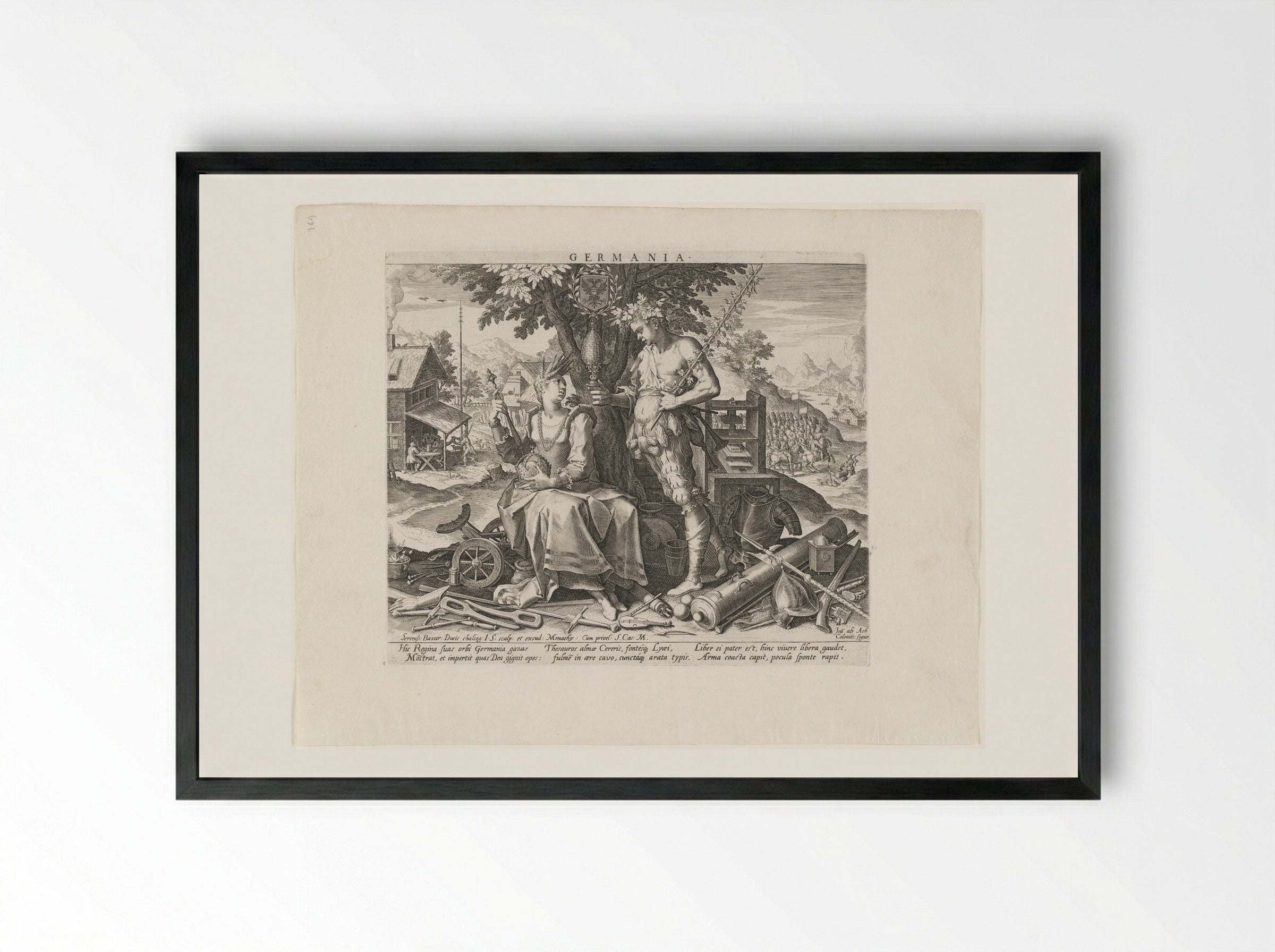 Germania - Johann Sadeler I - Framed Print Black