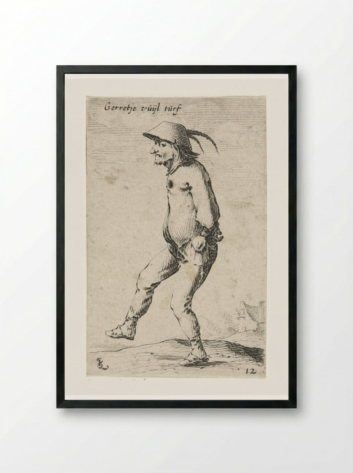 Gerretje Vuyl Turf - Salomon Savery - Framed Print Black