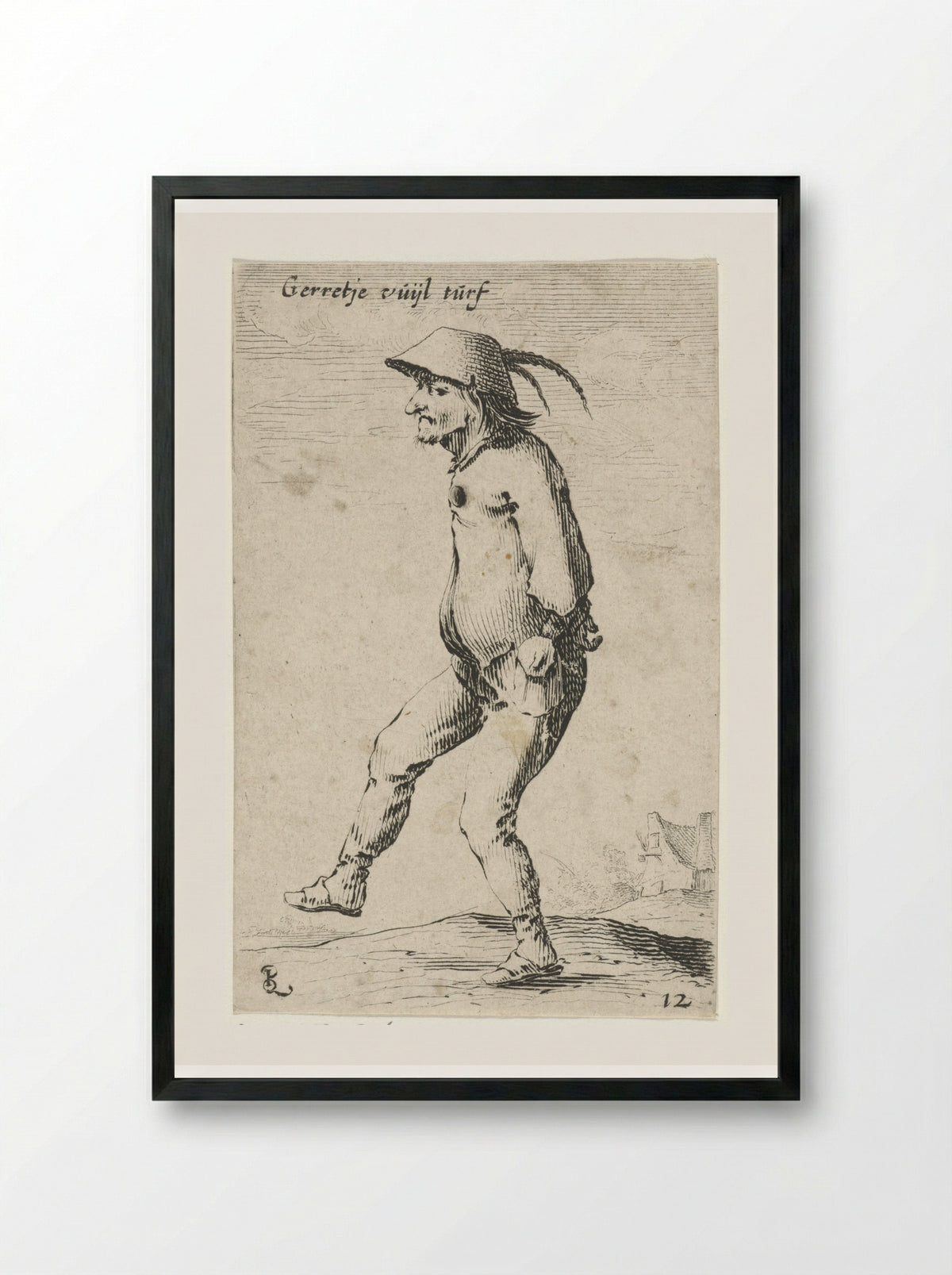 Gerretje Vuyl Turf - Salomon Savery - Framed Print Black