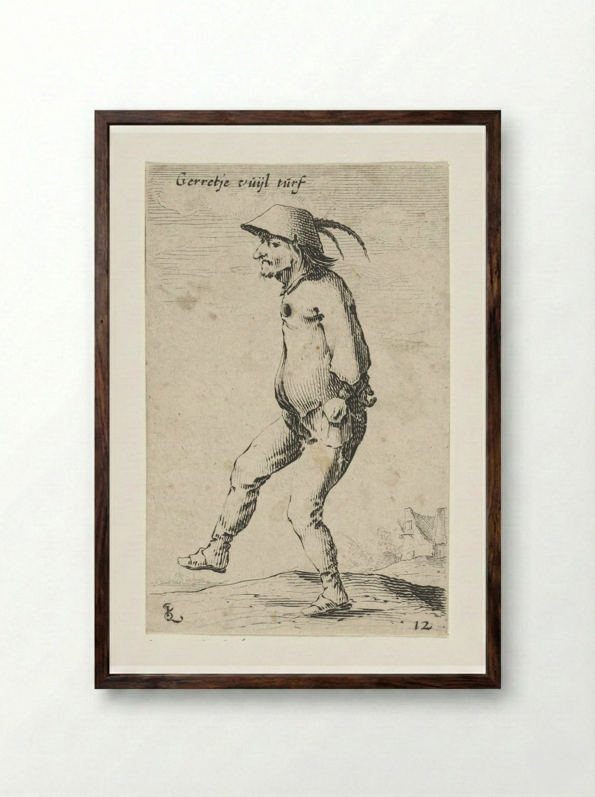Gerretje Vuyl Turf - Salomon Savery - Framed Print Dark Wood