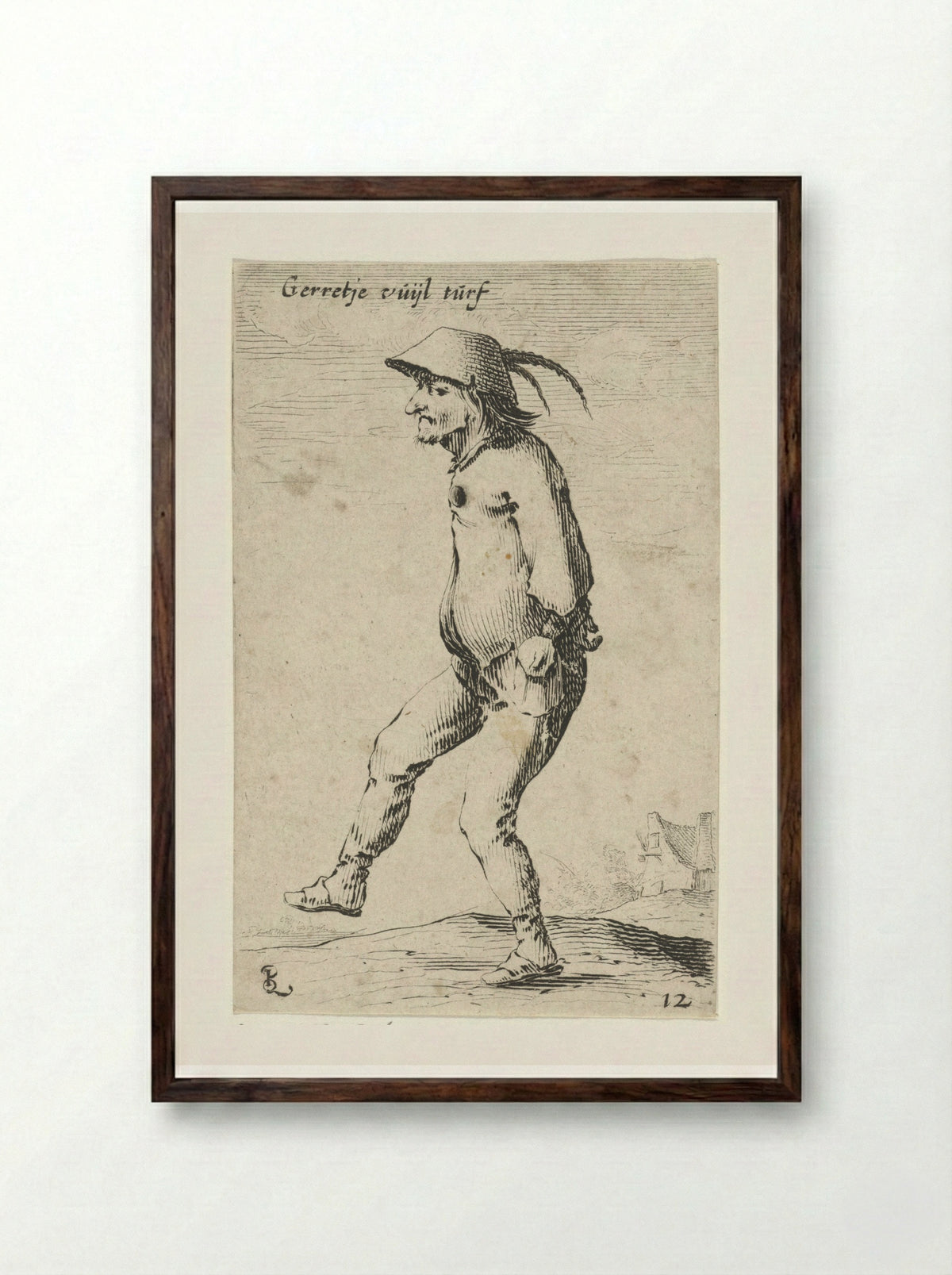 Gerretje Vuyl Turf - Salomon Savery - Framed Print Dark Wood