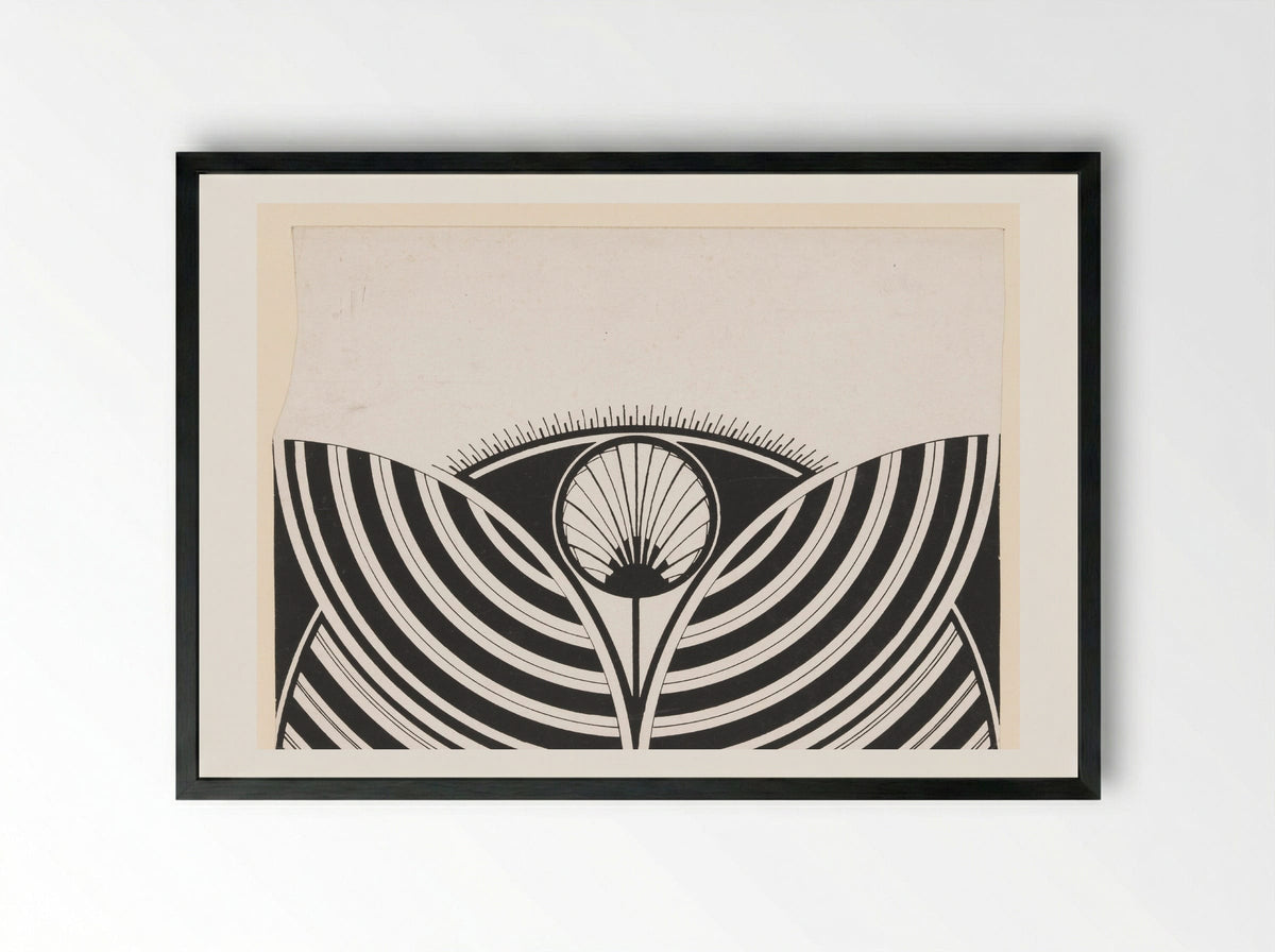Gestileerd bloemmotief - Samuel Jessurun de Mesquita - Framed Print Black