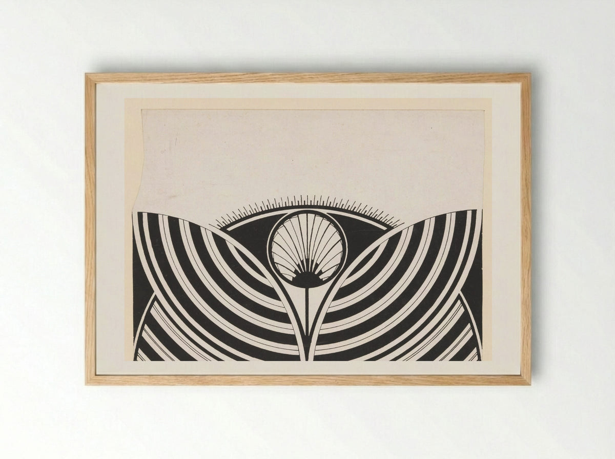 Gestileerd bloemmotief - Samuel Jessurun de Mesquita - Framed Print Wood