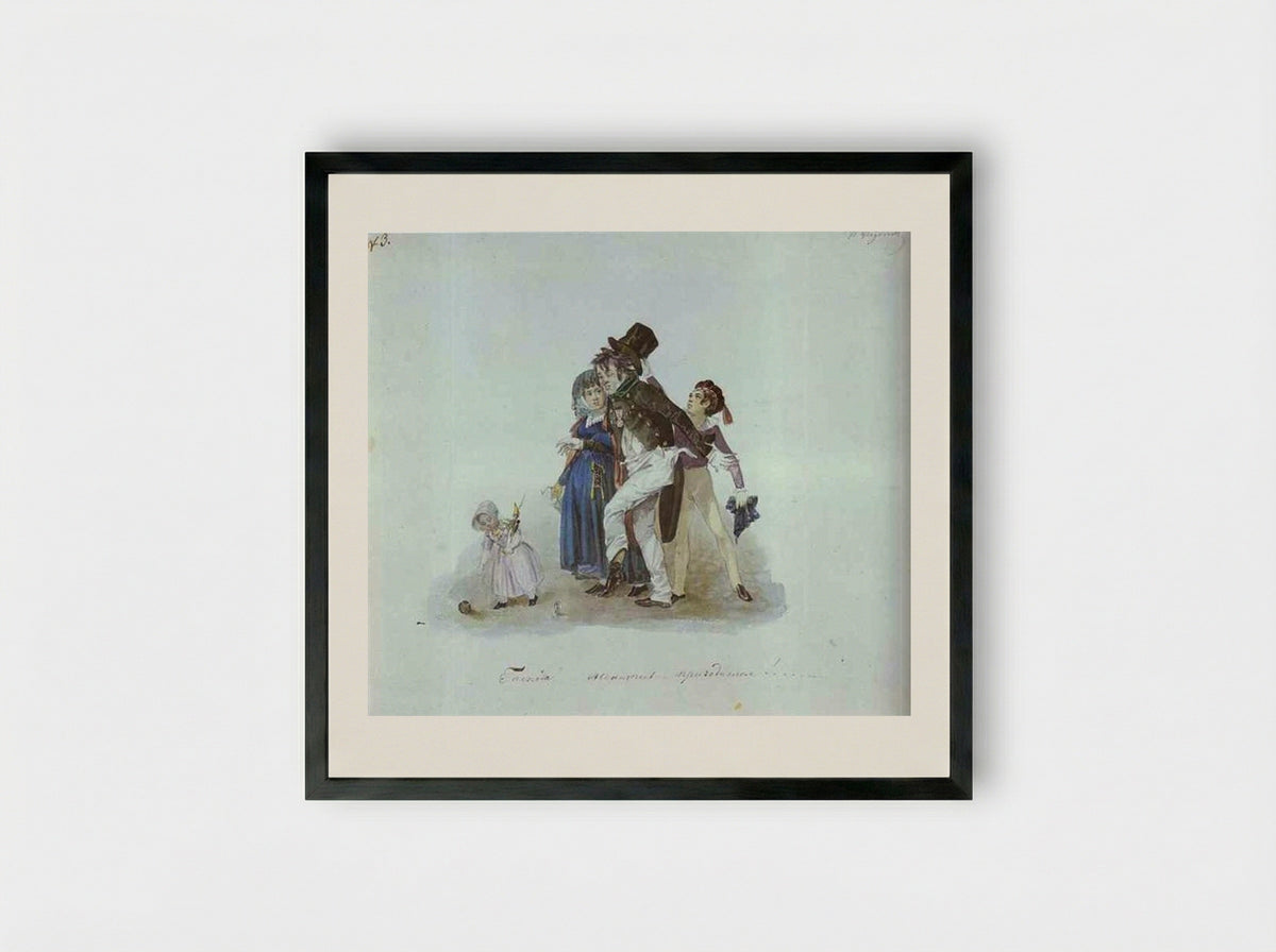 Get Married, Gentlemen That Would Come in Very Handy - Pavel Fedotov - Framed Print Black
