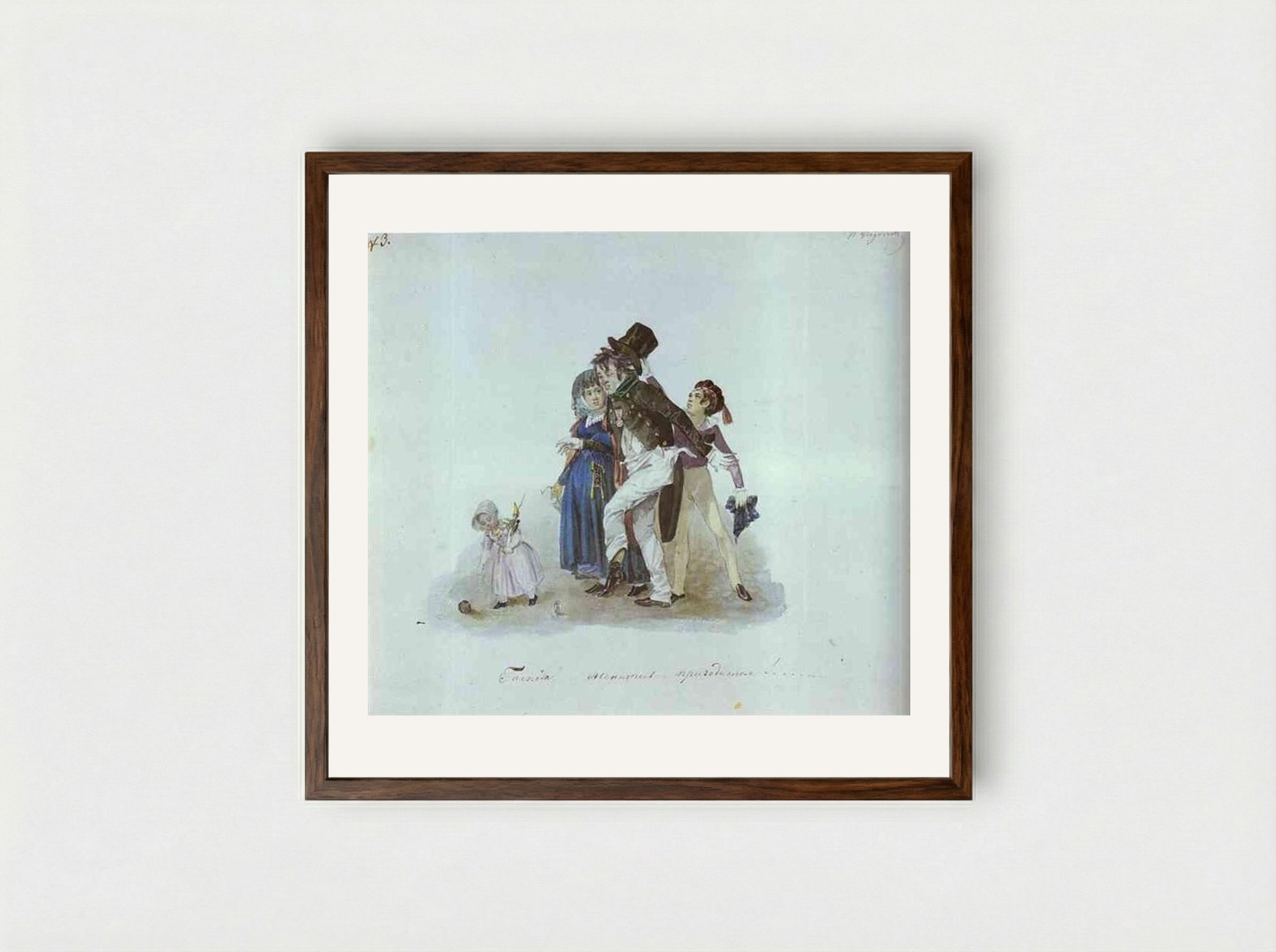 Get Married, Gentlemen That Would Come in Very Handy - Pavel Fedotov - Framed Print Dark Wood
