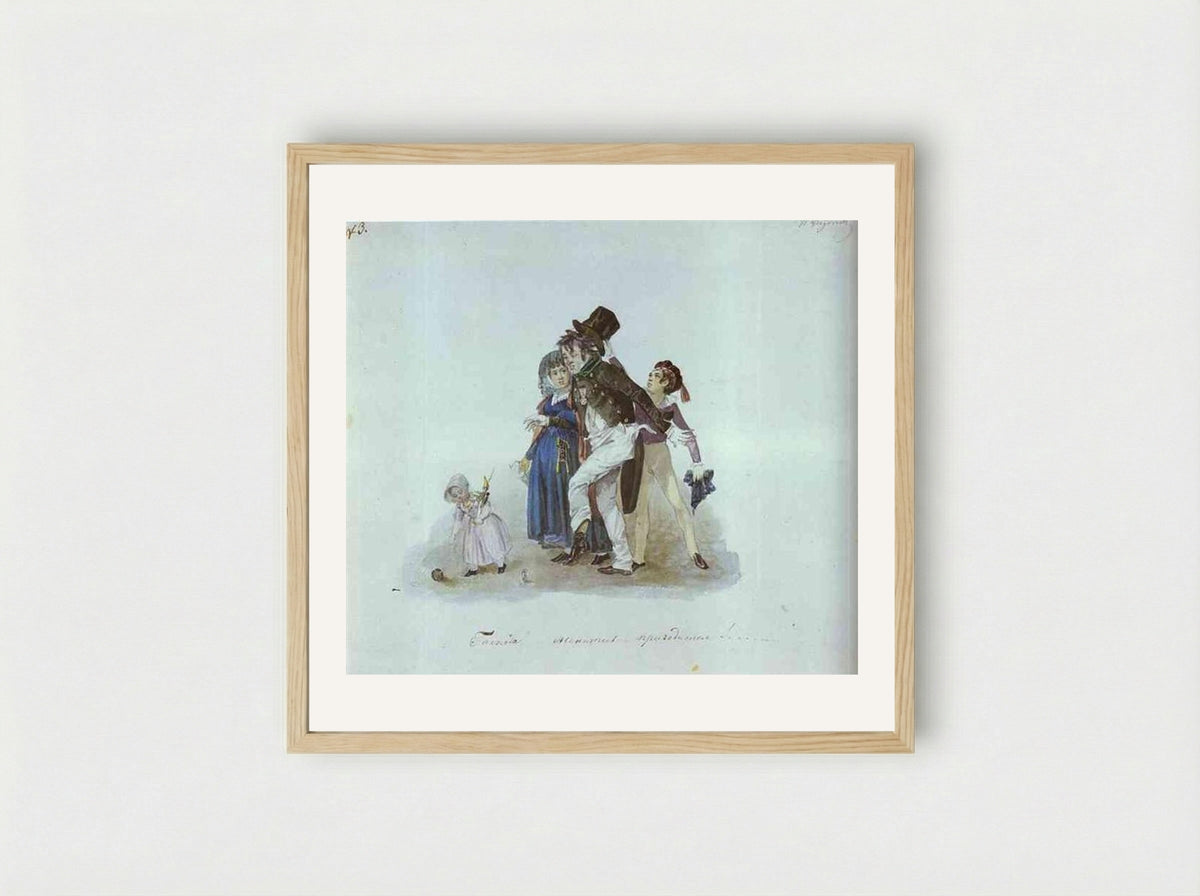 Get Married, Gentlemen That Would Come in Very Handy - Pavel Fedotov - Framed Print Wood