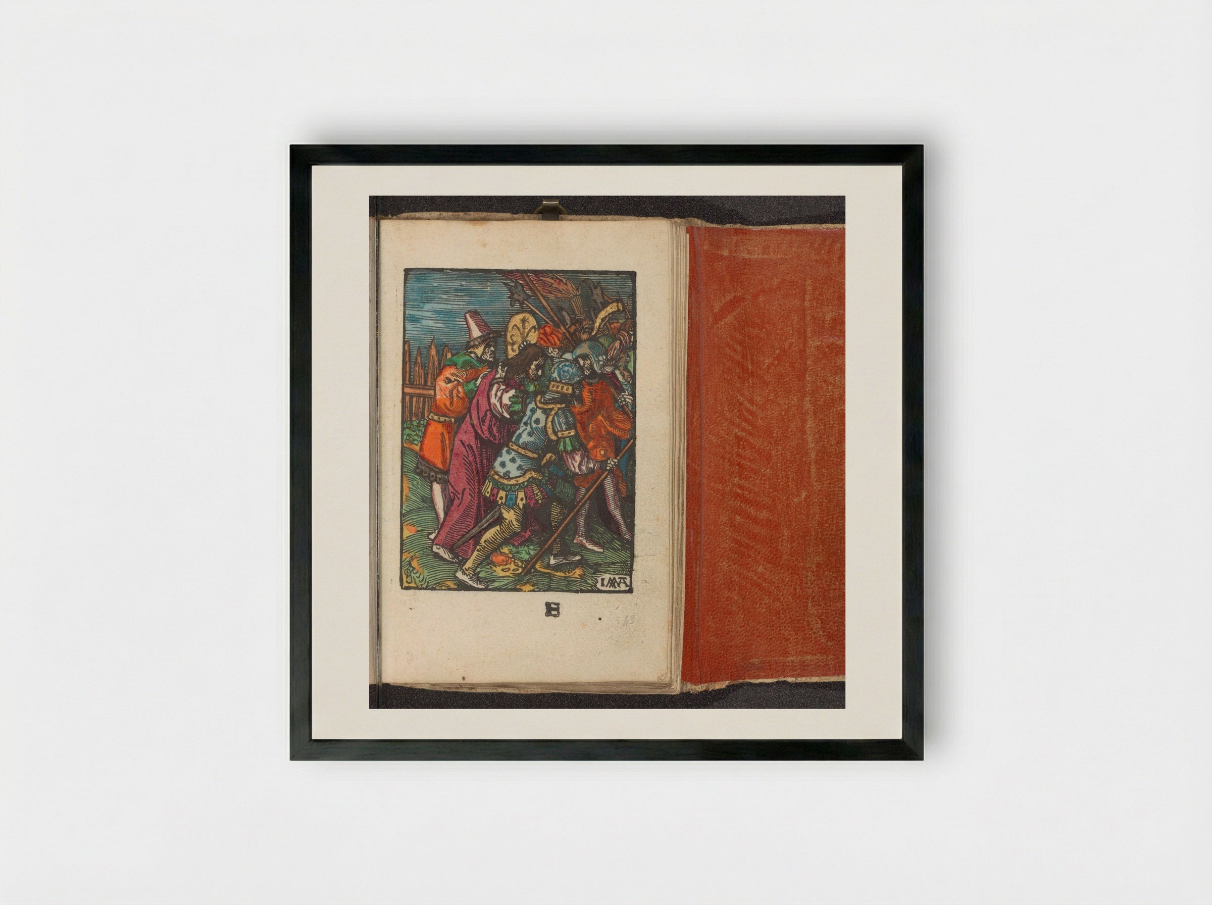 Gevangenneming (The Arrest of Christ) - Doen Pietersz. - Framed Print Black