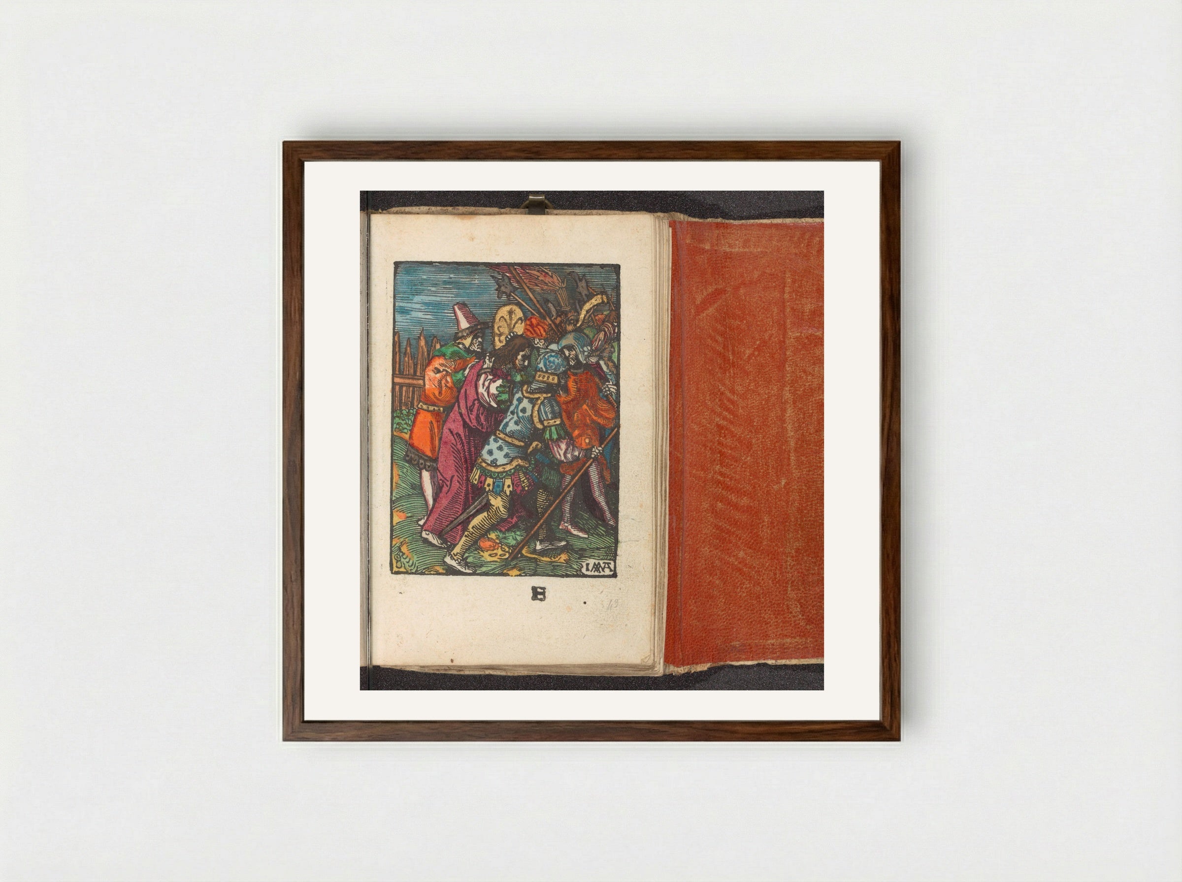 Gevangenneming (The Arrest of Christ) - Doen Pietersz. - Framed Print Dark Wood