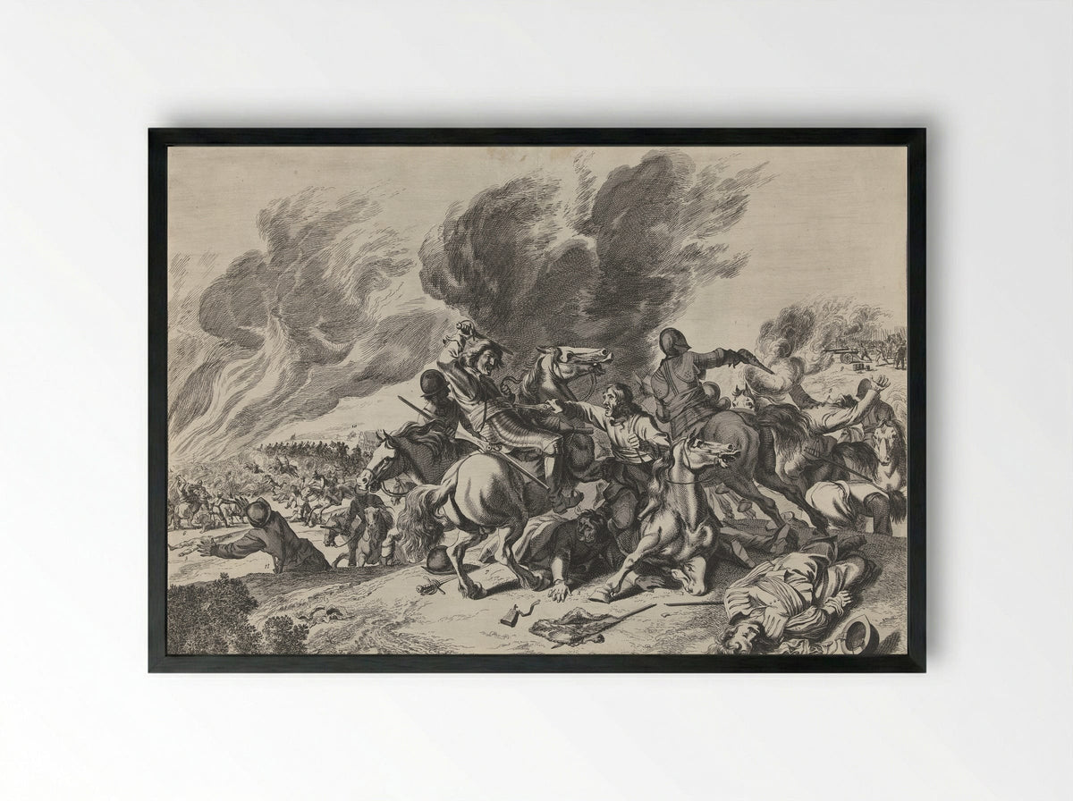 Gevecht bij Lens - Pieter Nolpe - Framed Print Black