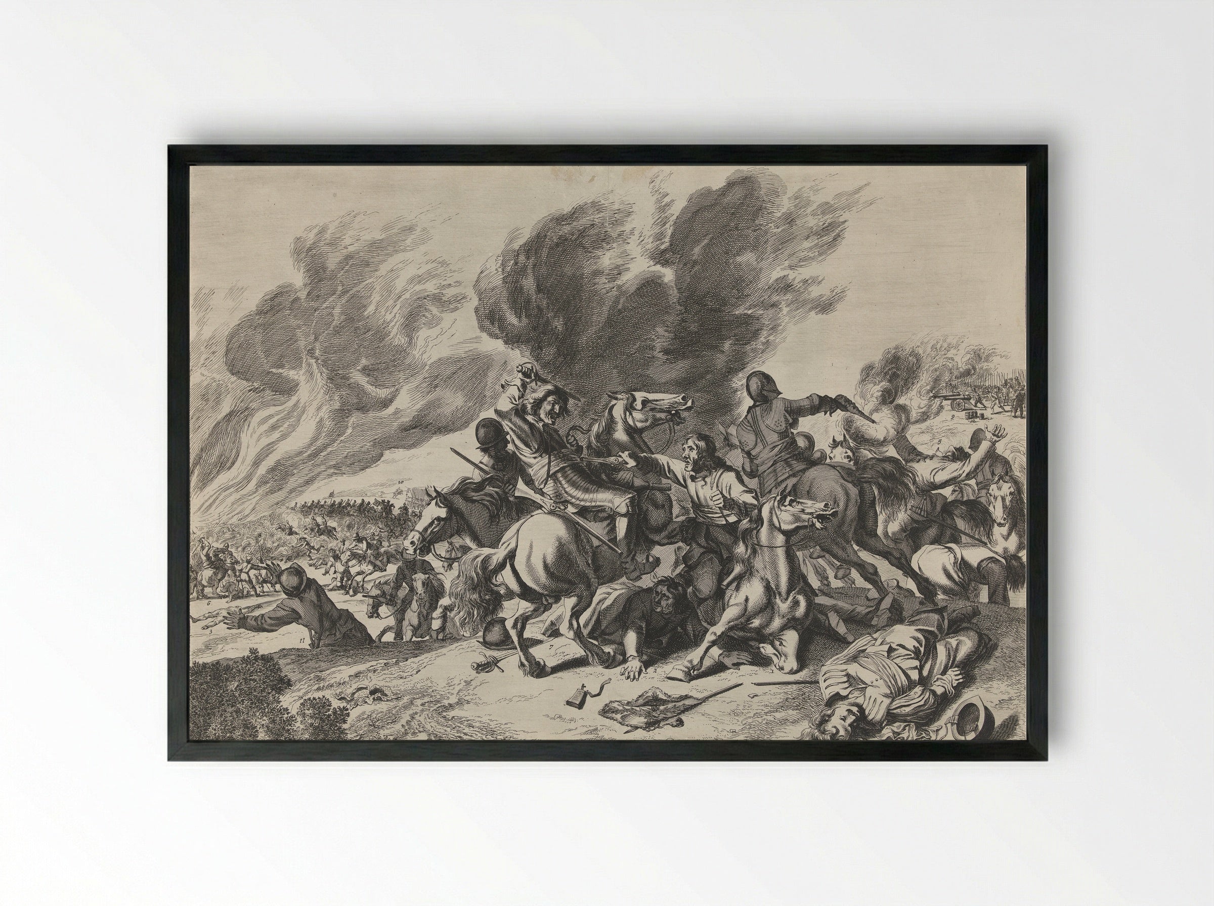 Gevecht bij Lens - Pieter Nolpe - Framed Print Black