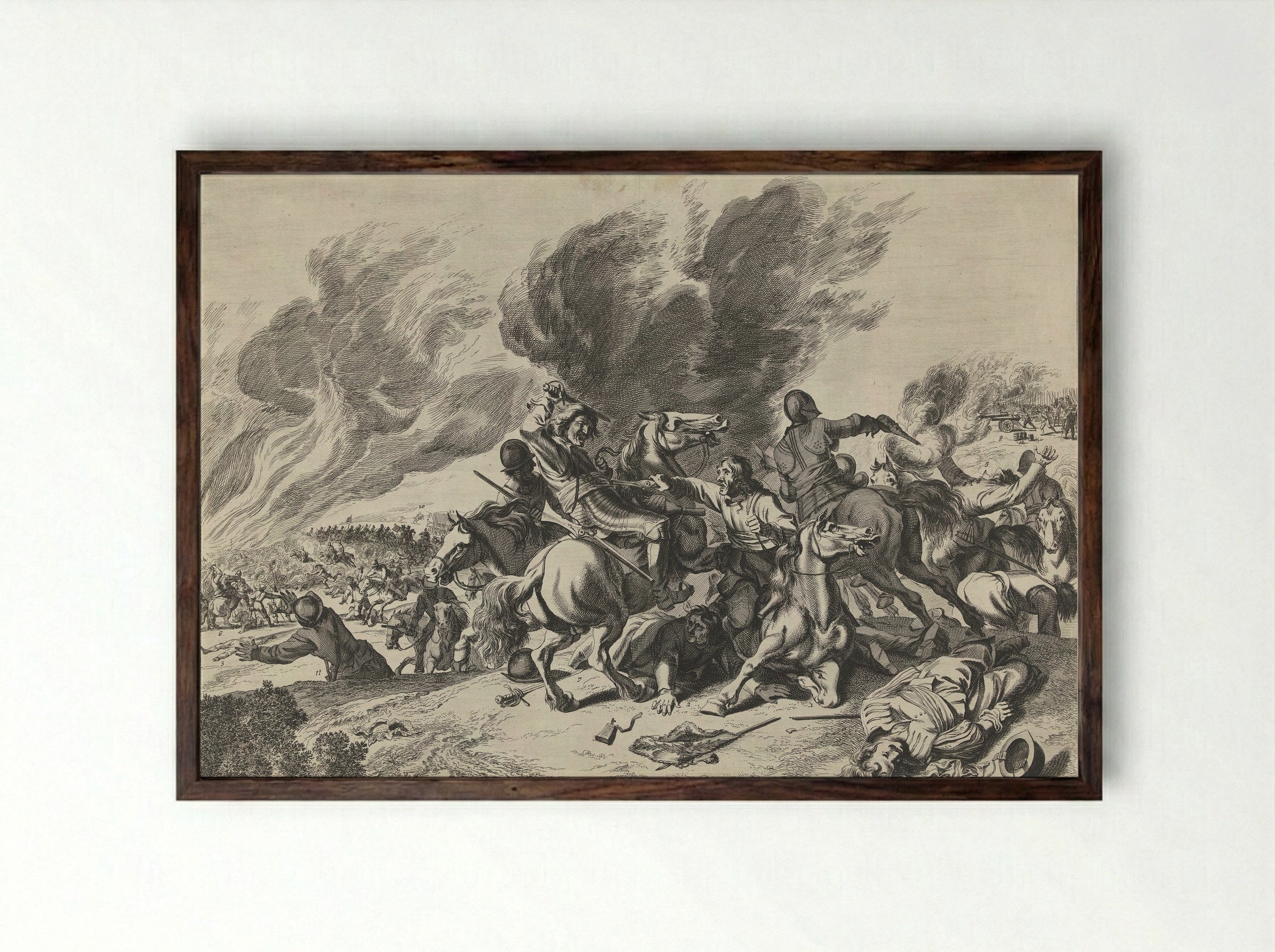 Gevecht bij Lens - Pieter Nolpe - Framed Print Dark Wood
