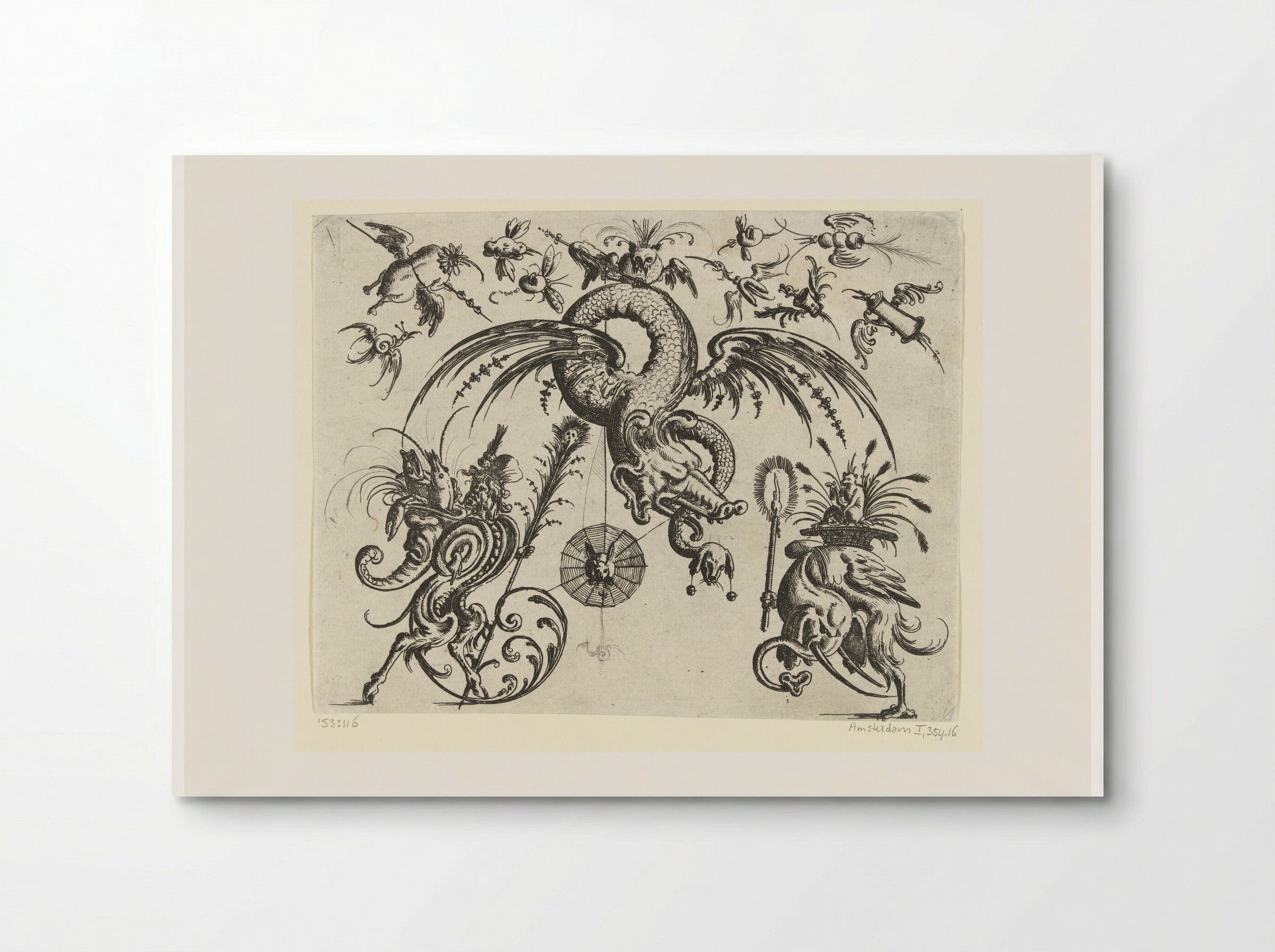 Gevleugelde draak (Winged Dragon) - Christoph Jamnitzer - Poster