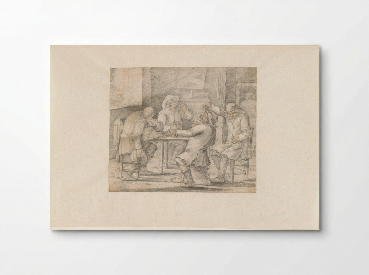 Gezelschap drinkende boeren (Company of Drinking Peasants) - D. van 's Gravenweert - Poster