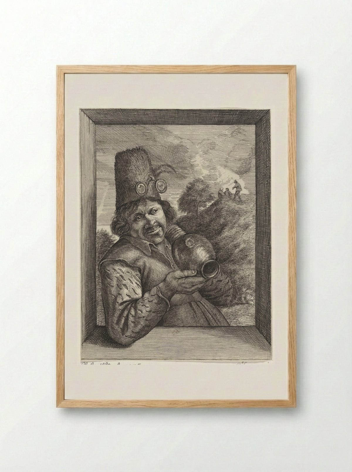 Gezicht (Man with a Jug) - Conrad Lauwers - Framed Print Wood