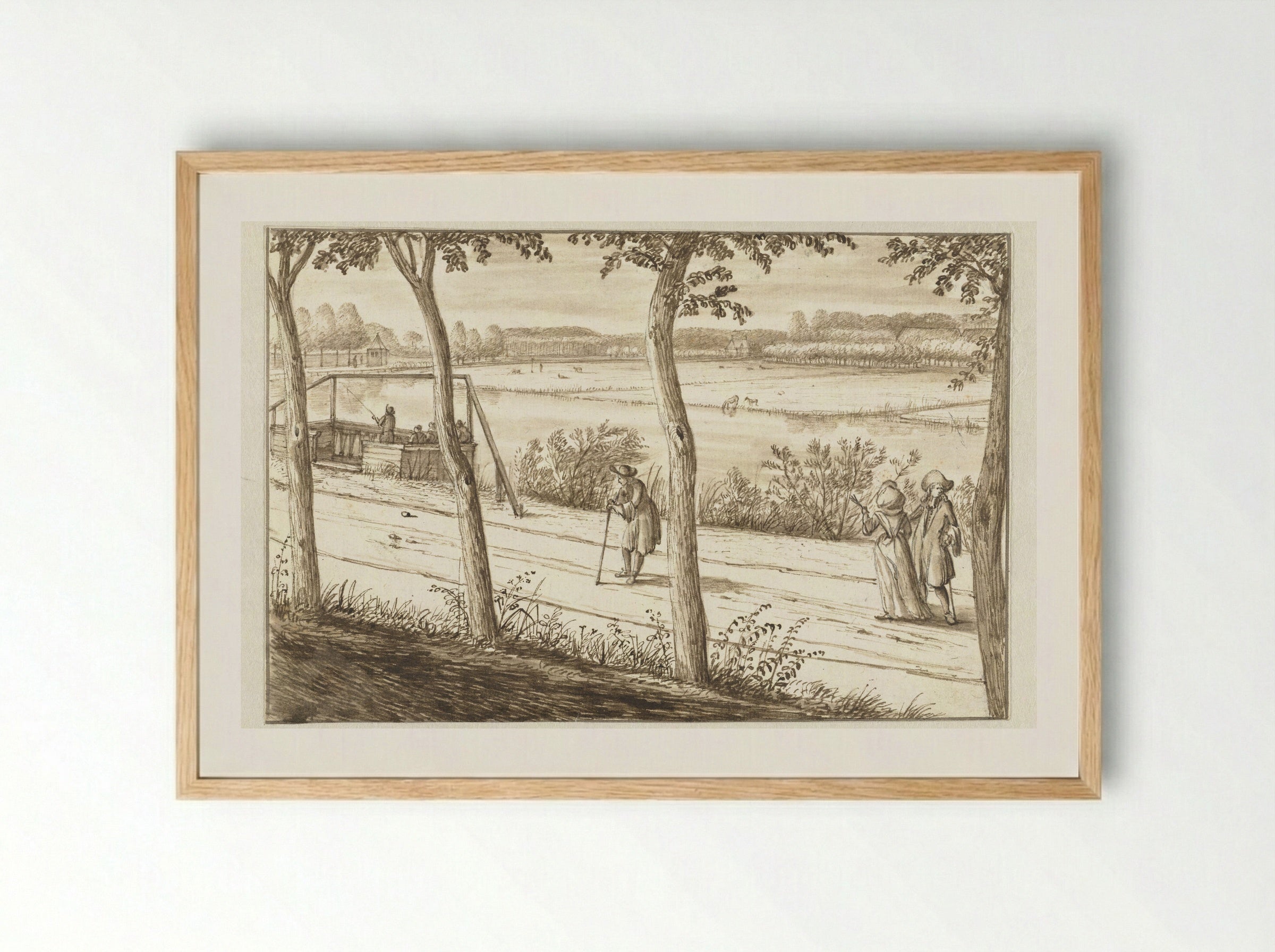 Gezicht aan de Vecht - Abraham Rutgers - Framed Print Wood