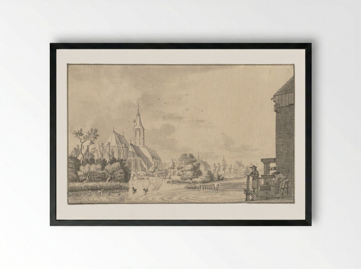 Gezicht bij Goch, aan de Niers - Jan de Beijer - Framed Print Black