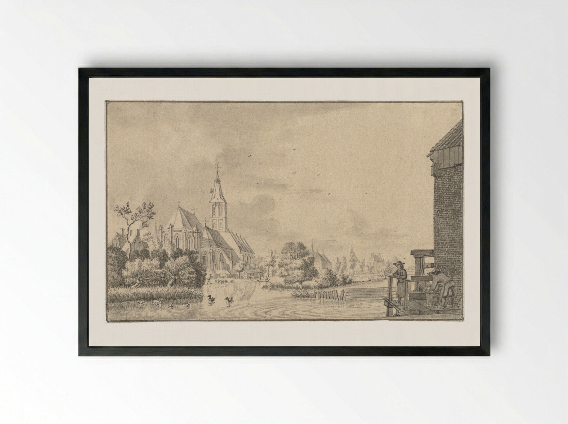 Gezicht bij Goch, aan de Niers - Jan de Beijer - Framed Print Black