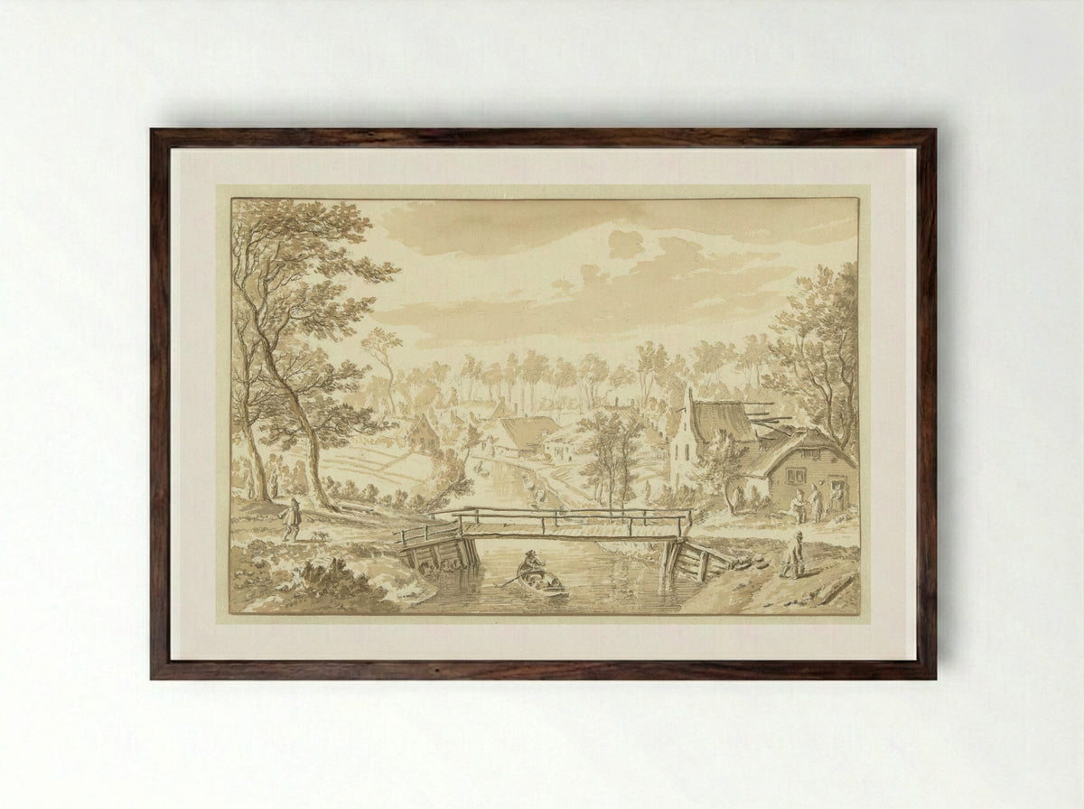 Gezicht in Abstede - Abraham Rademaker - Framed Print Dark Wood