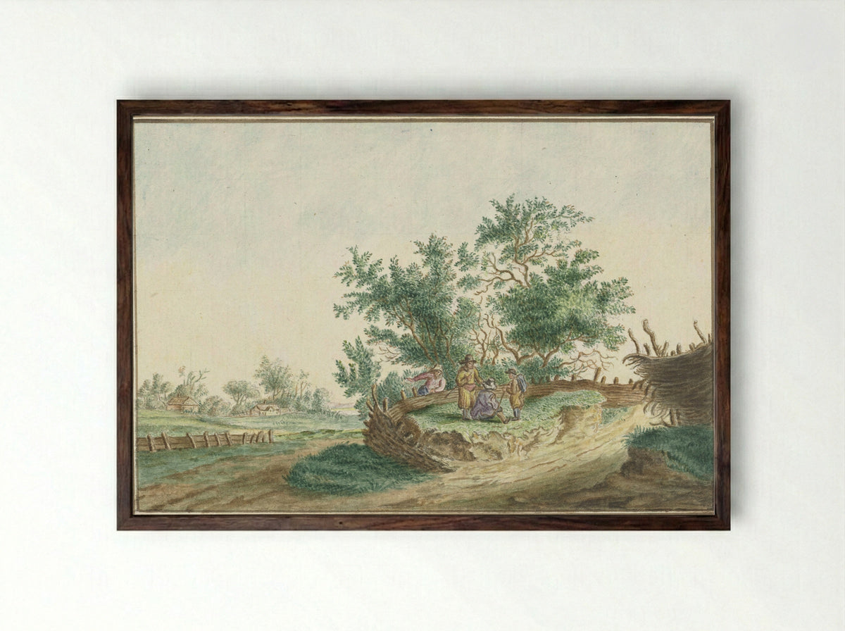 Gezicht in Gelderland - Pieter Remmers - Framed Print Dark Wood