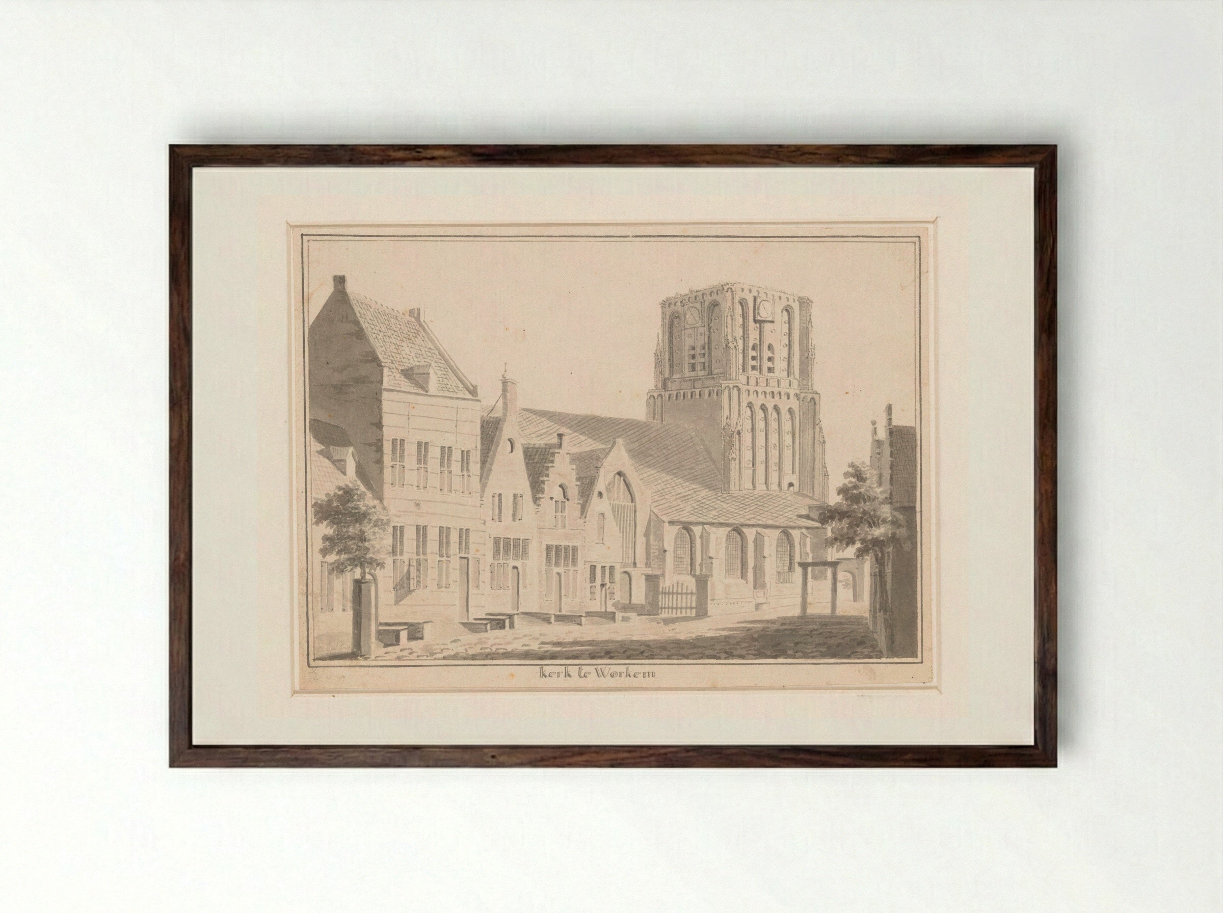 Gezicht in Woudrichem - Cornelis Pronk - Framed Print Dark Wood