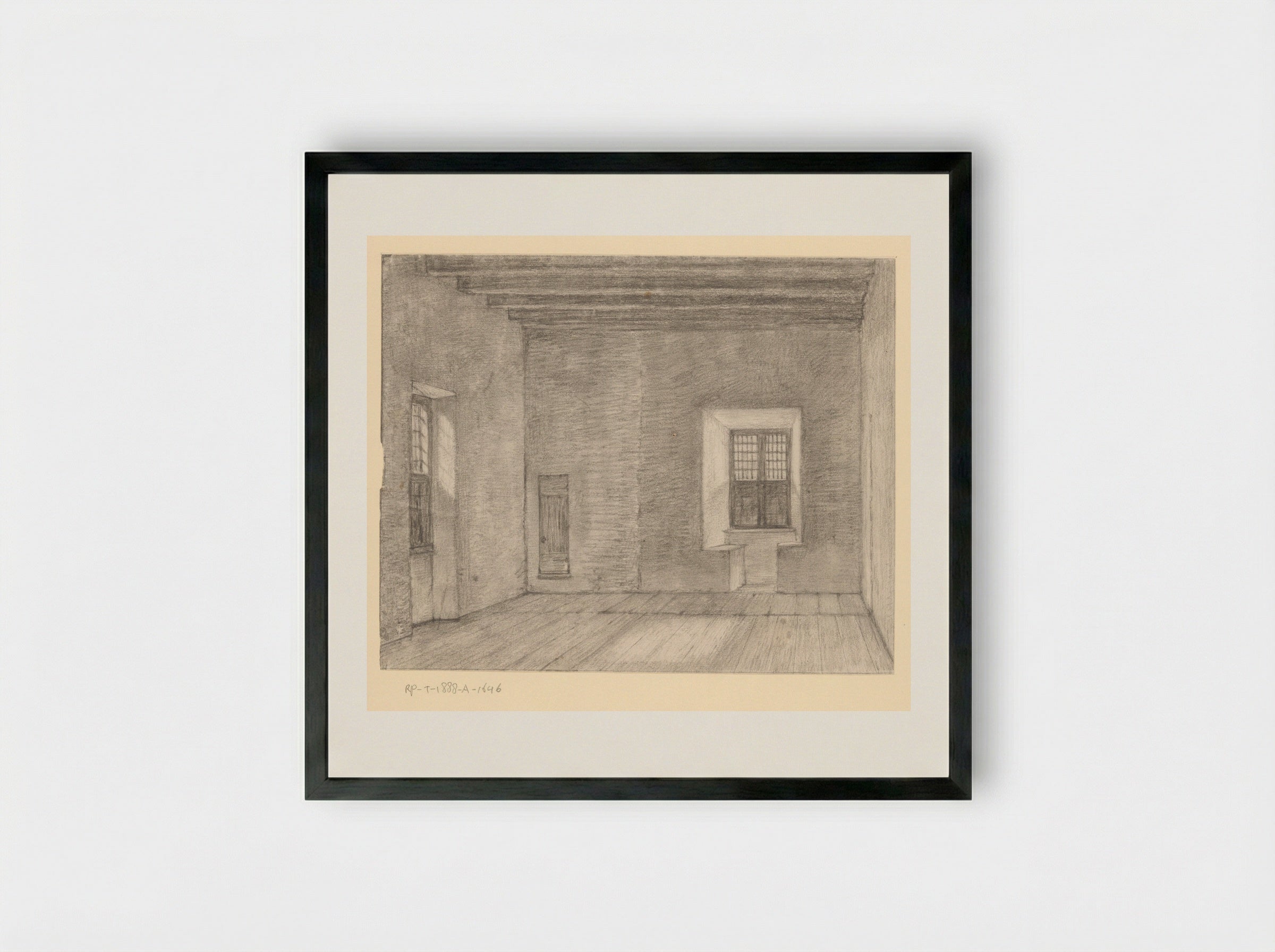 Gezicht in de kamer van Hugo de Groot in Slot Loevestein - Gerrit Lamberts - Framed Print Black