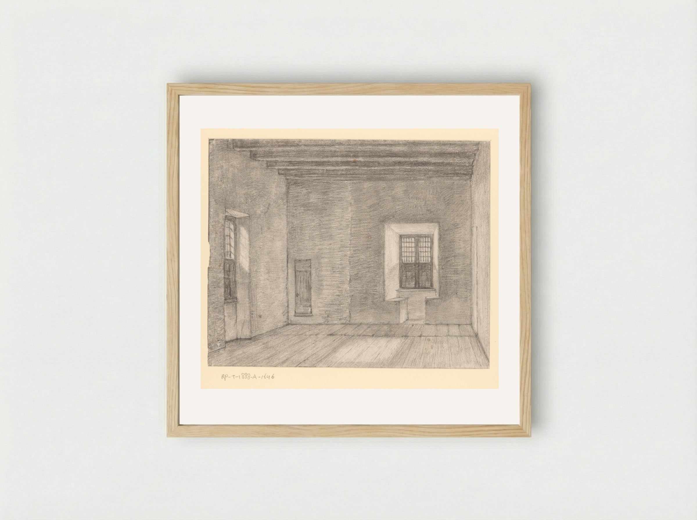 Gezicht in de kamer van Hugo de Groot in Slot Loevestein - Gerrit Lamberts - Framed Print Wood