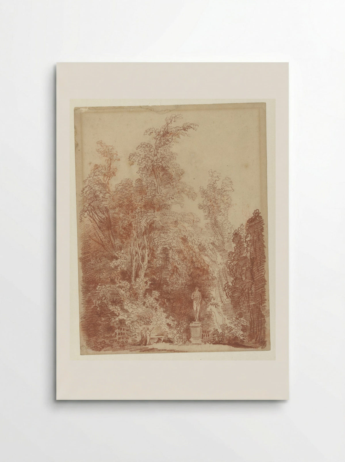 Gezicht in een park met een Venusbeeld - Hubert Robert - Poster