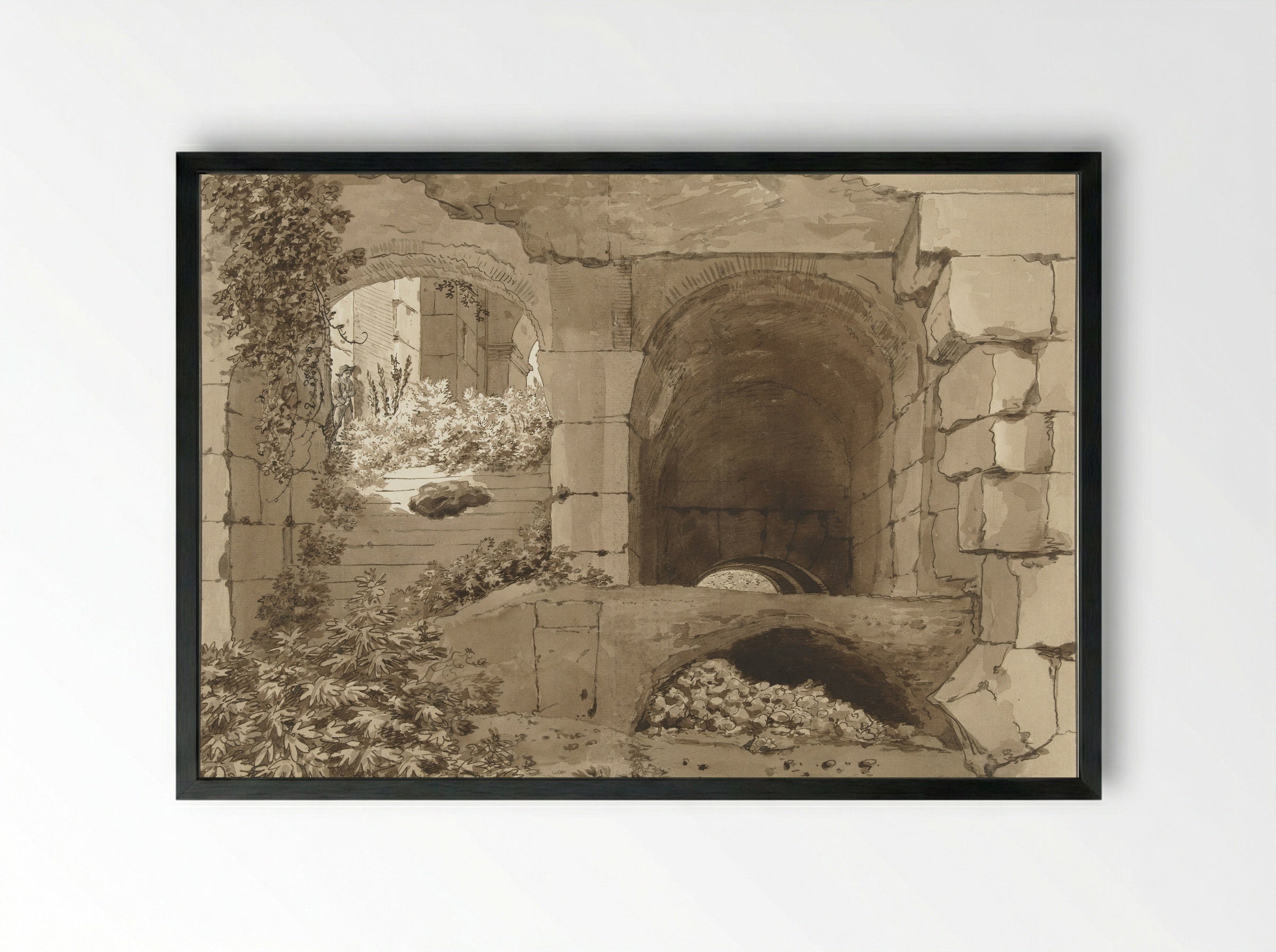 Gezicht in het Colosseum - Jean Grandjean - Framed Print Black