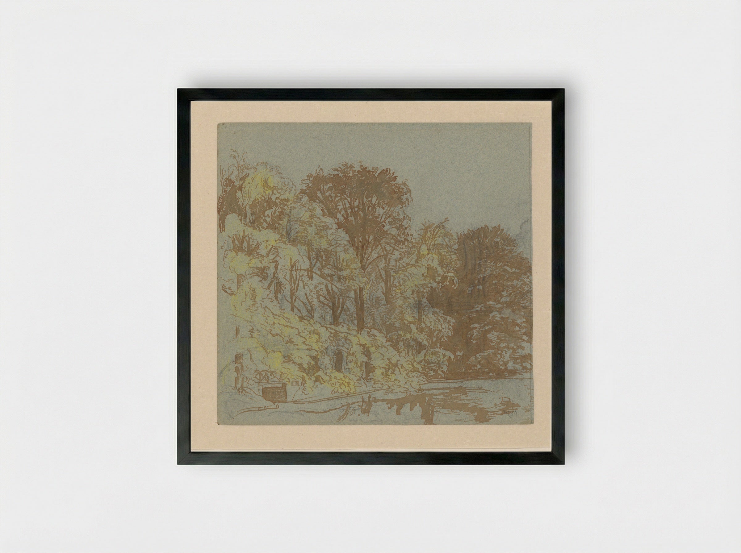 Gezicht in het Haagse bos - Pieter Cornelis de Moor - Framed Print Black