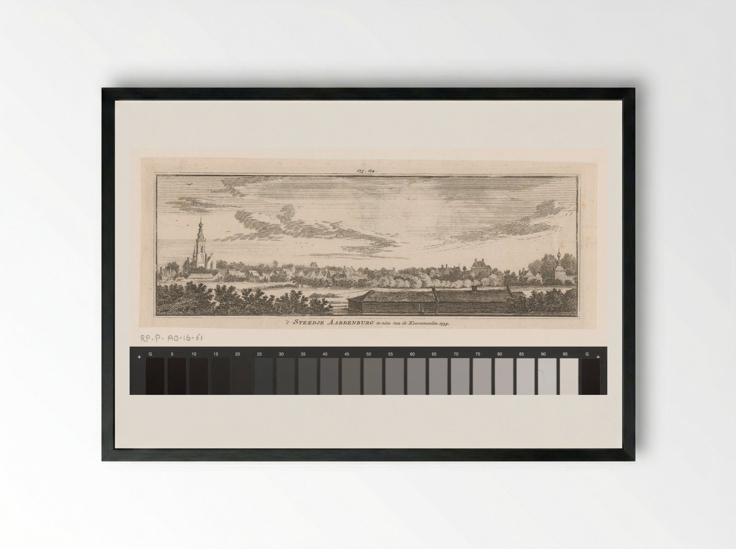Gezicht op Aardenburg - Hendrik Spilman - Framed Print Black